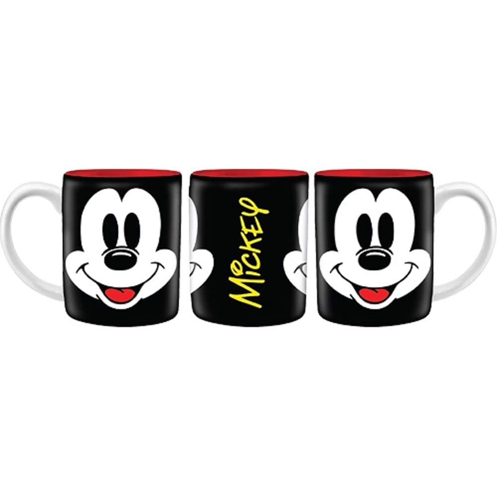 Big Mickey Face 11oz Ceramic Coffee Mug - Black Disney Inspired Cup for Hot & Cold Drinks - Perfect for Disney Fans, Home, Office, or Gift Giving