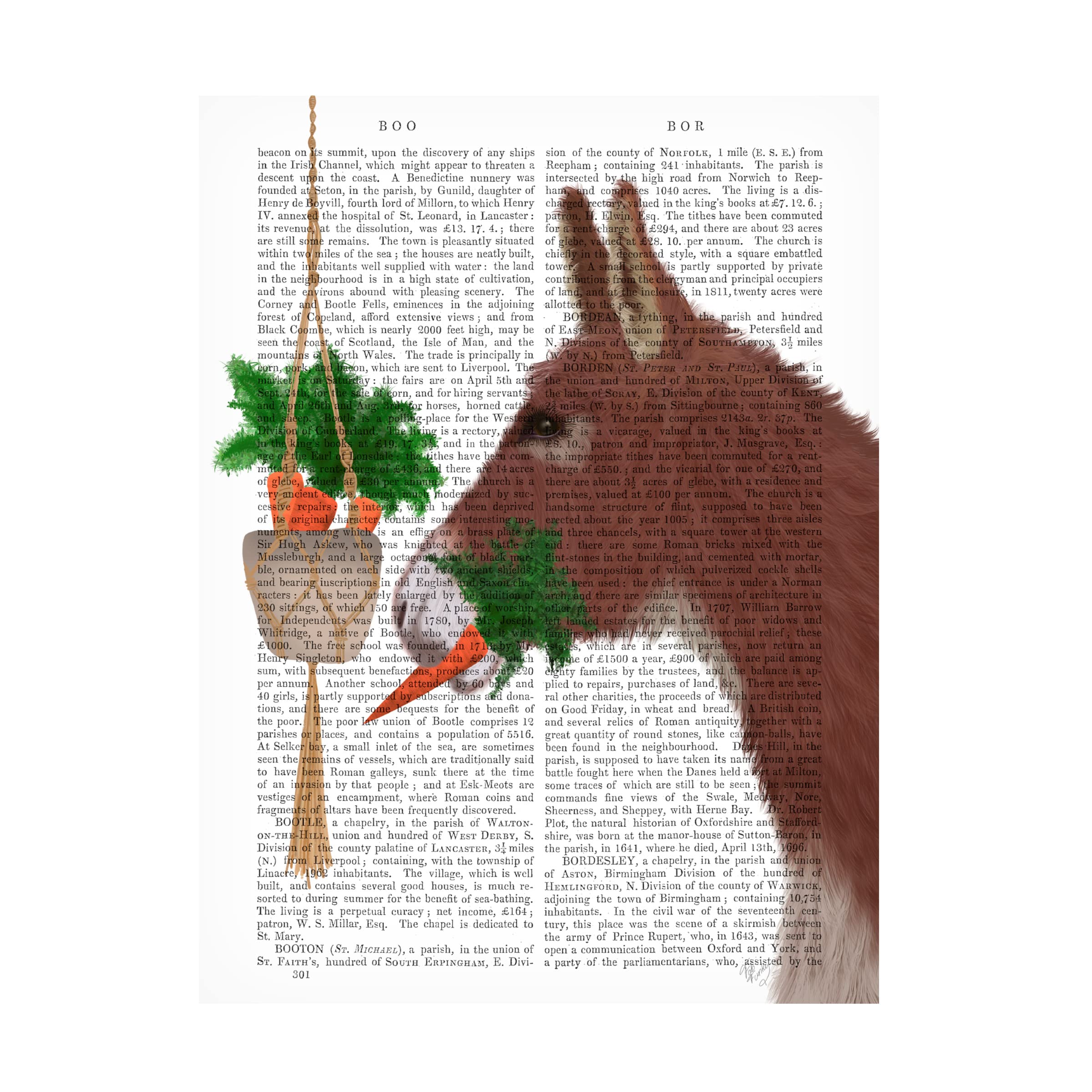 Trademark Fine Art 'Donkey Lunch Book Print' Canvas Wall Art by Fab Funky - Perfect for Living Room, Bedroom & Office Decor