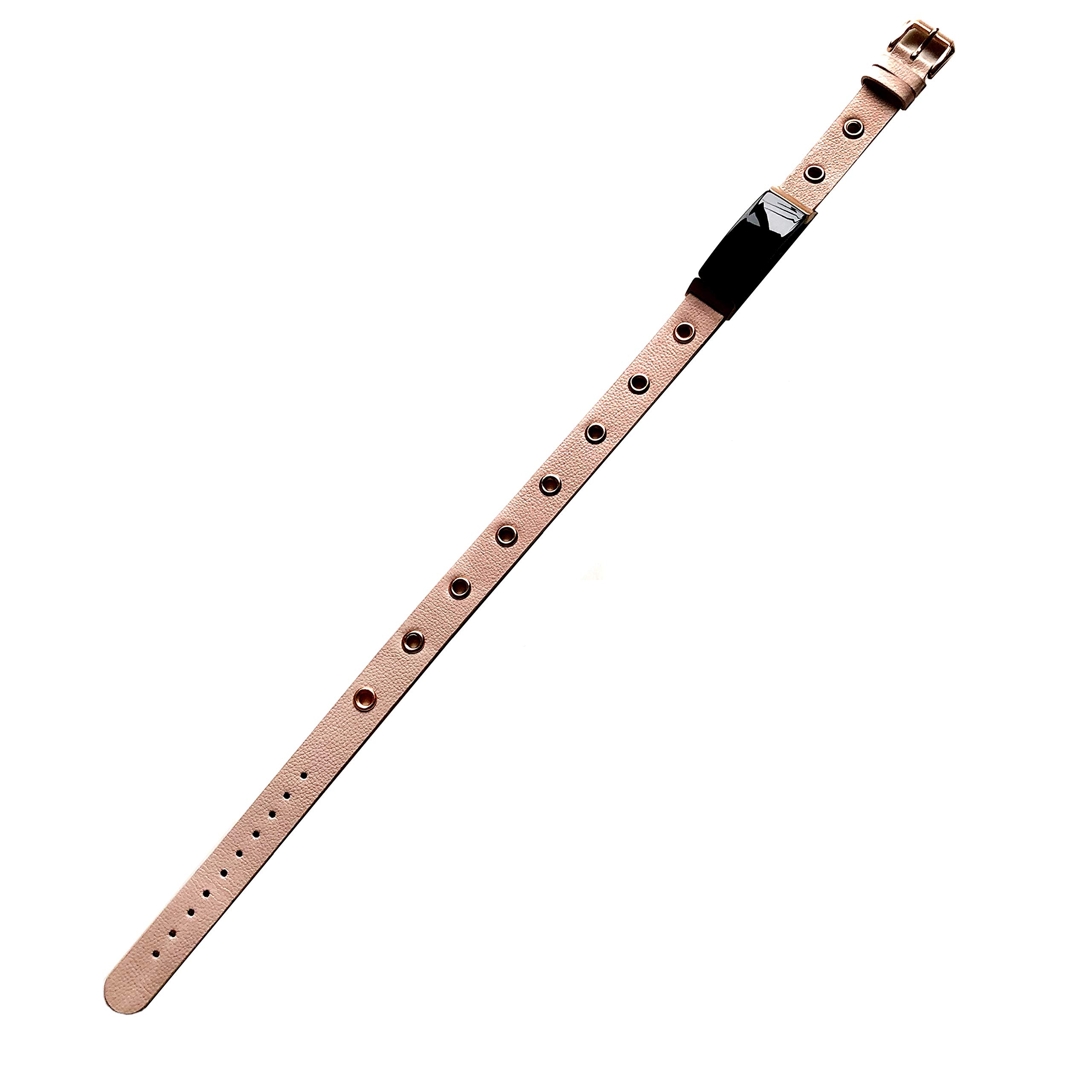 Pink Double Wrap Leather Band with Grommets for Fitbit Inspire & Inspire HR - Twice Around Wrist Strap (Includes 2 Black Buckle Adapters) - Perfect for Workouts, Running & Daily Activity Tracking
