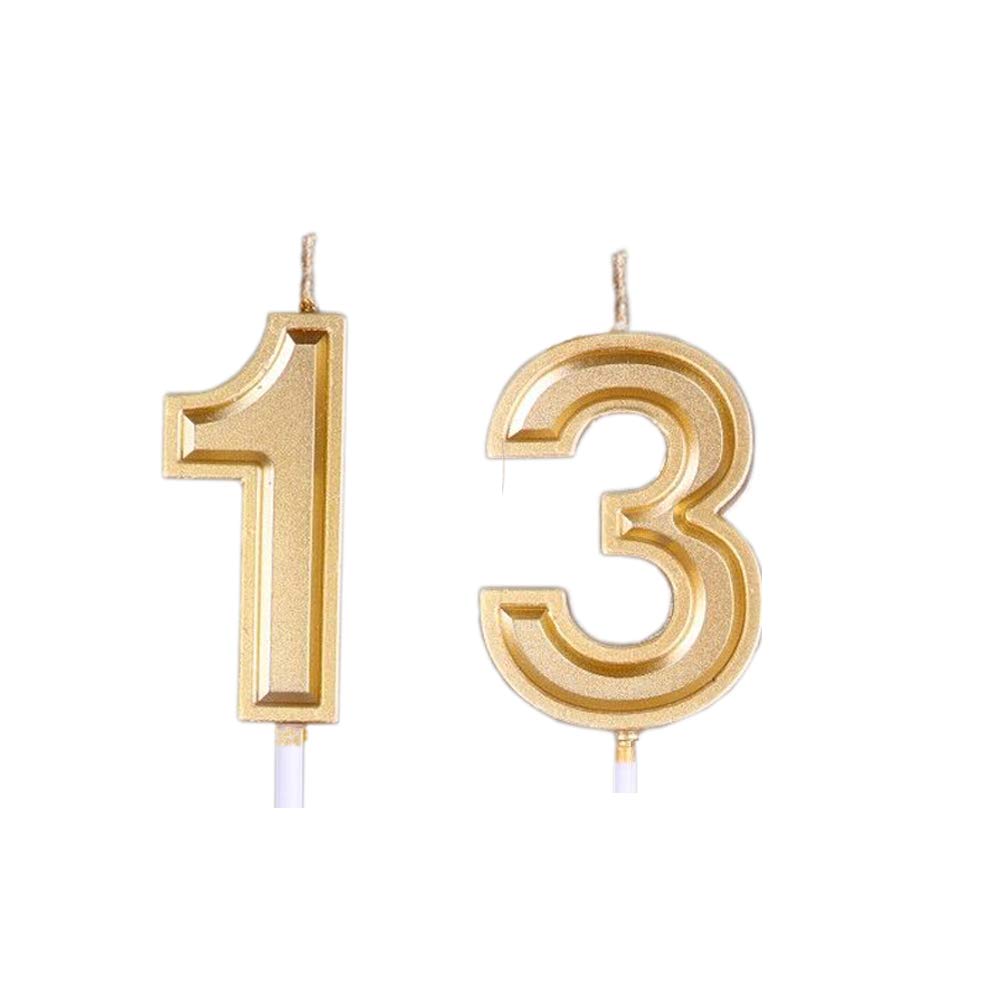 Mart Gold 13th & 31st Birthday Candles - Elegant Number 13 Cake Topper for Birthday Party Decorations | Perfect for Milestone Celebrations, Anniversaries & Special Occasions