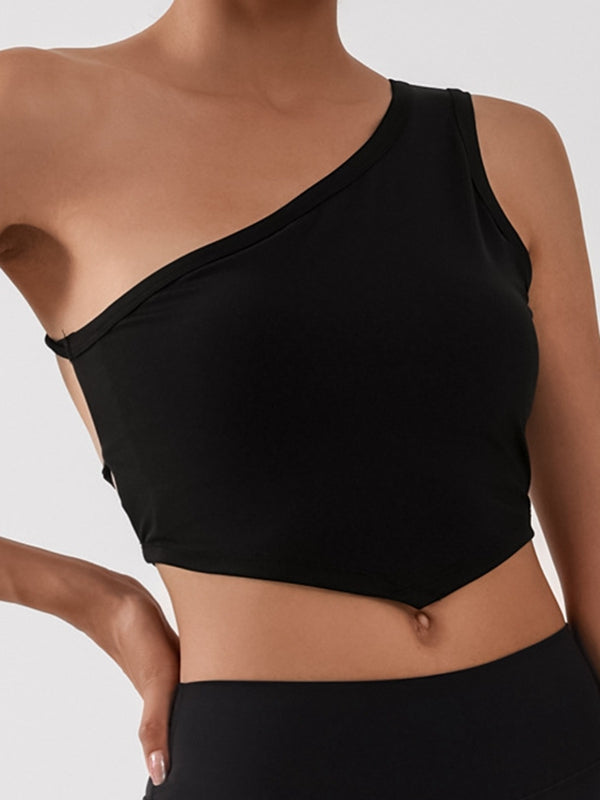 ZASUWA Women's Cross Back Sports Bra with Chest Pads - High Support Workout Top for Running, Yoga & Gym Fitness