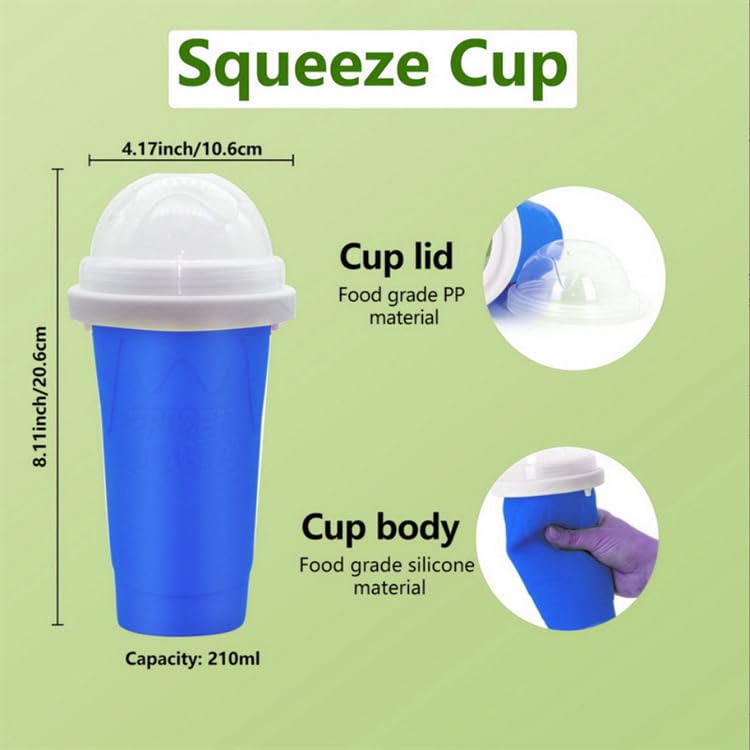 Magic Slushie Maker Cup - Quick Frozen Reusable Slushy Cup for Smoothies & Milkshakes | Portable Squeeze Ice Cooling Mug for Kids & Family | Perfect for Summer Parties, BBQs & Outdoor Activities