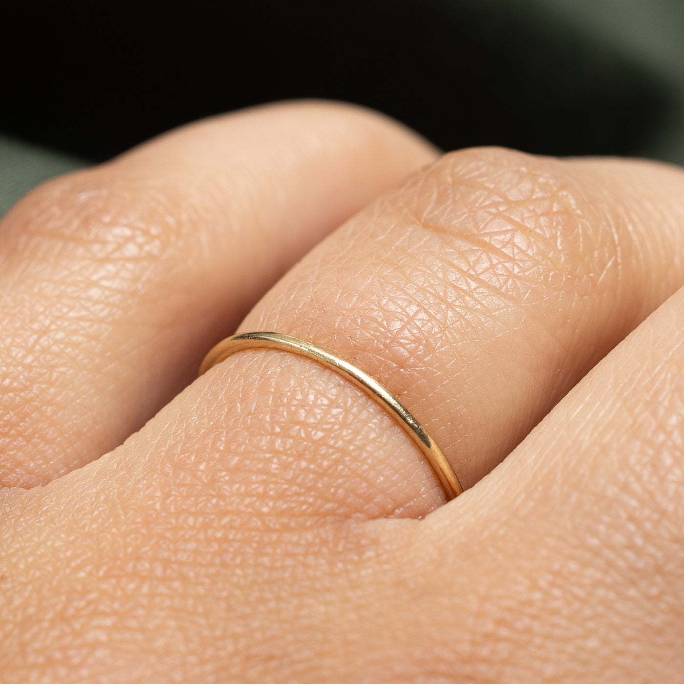 14K Yellow Gold Plain Band Ring - 0.93mm Thin Wedding Band - Size 6.75 - Dainty Minimalist Jewelry for Women - Perfect for Everyday Wear, Anniversary Gifts & Bridal Stacking