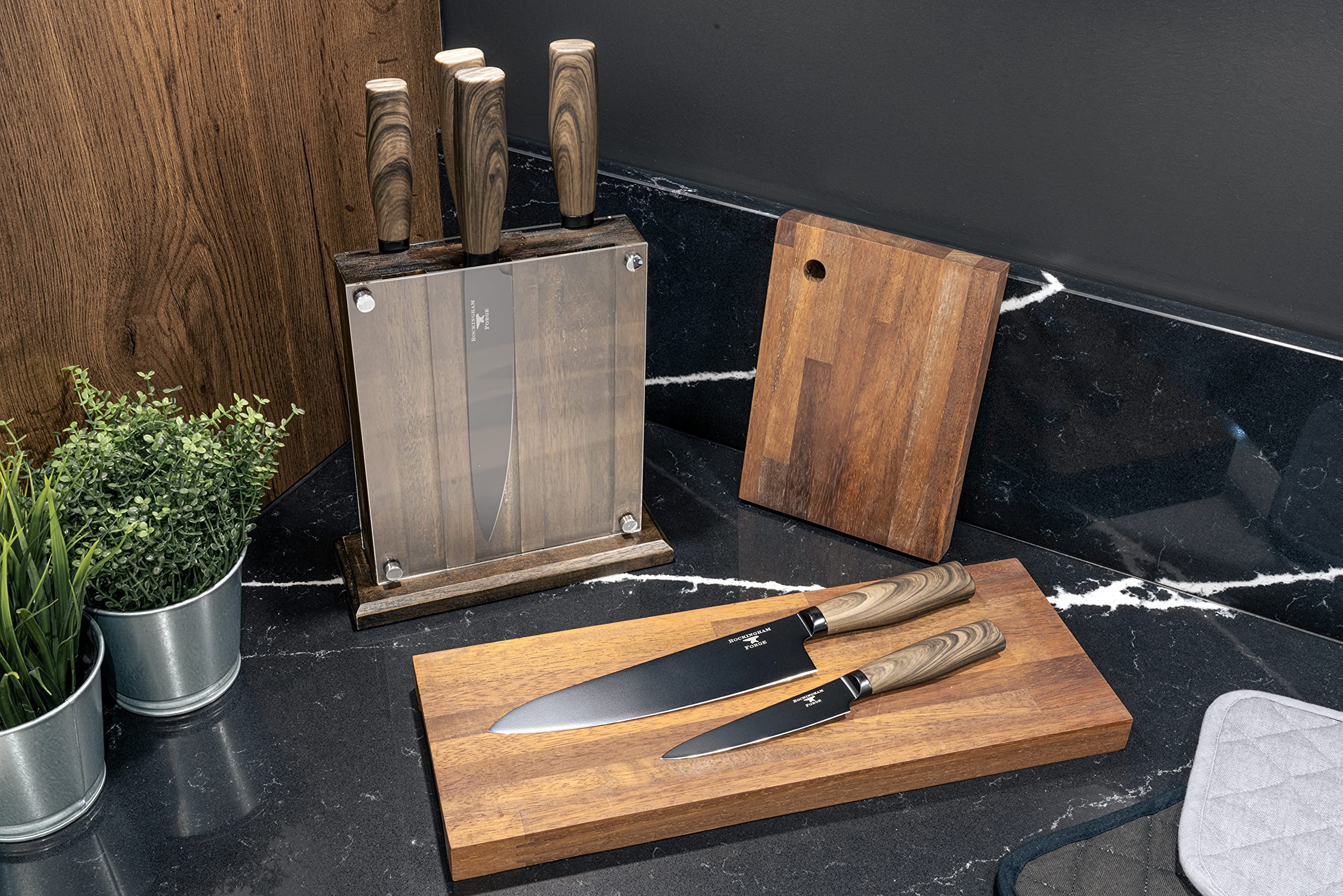 Premium Forester Series 7-Piece Knife Block Set - High-Quality Stainless Steel Kitchen Knives for Professional Chefs & Home Cooking | Perfect for Meat Cutting, Vegetable Chopping & Food Prep