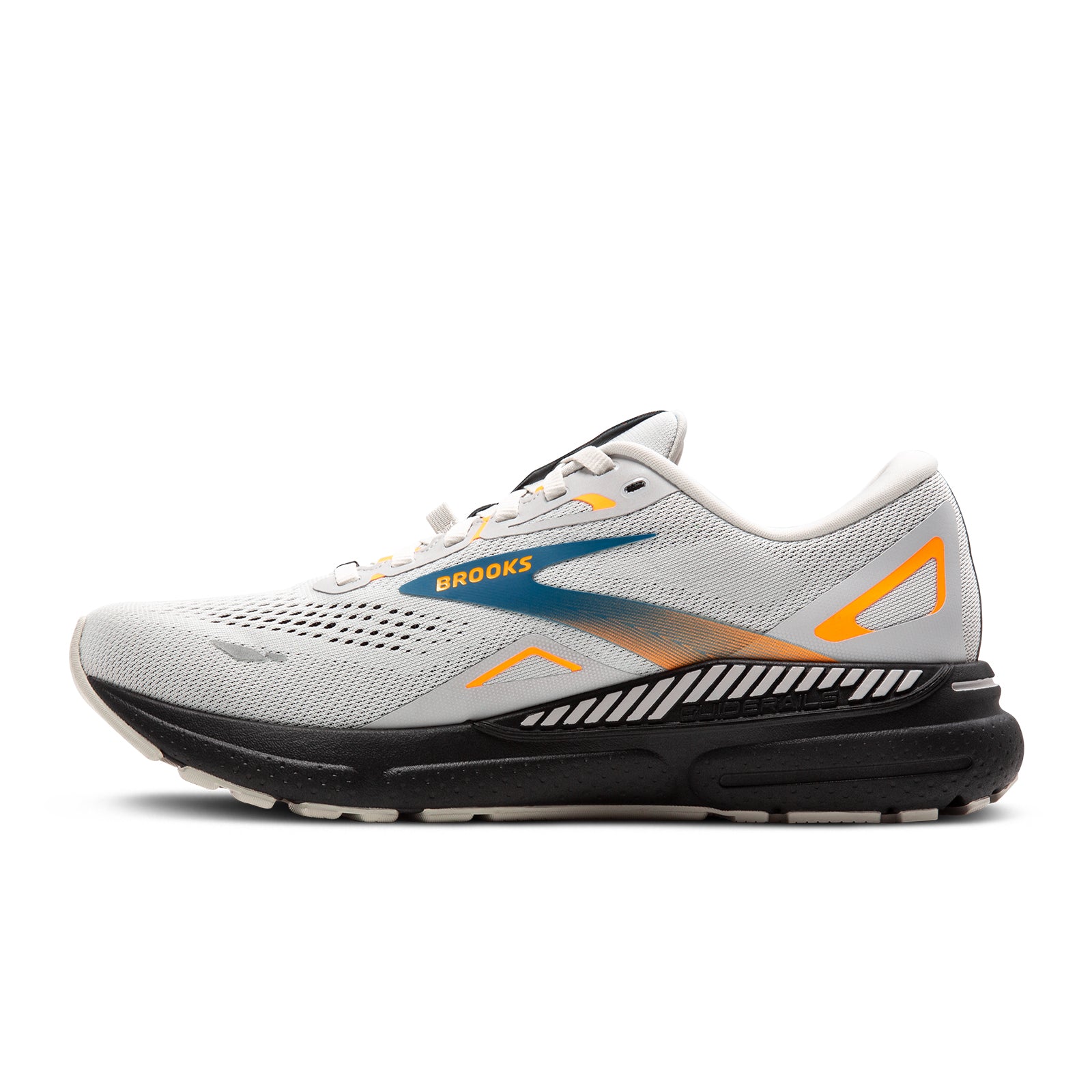 Brooks Adrenaline GTS 23 GTX Men's Running Shoes - Waterproof Trail & Road Running Sneakers for Stability & Support - Oyster Mushroom/Orange/Blue - Perfect for Marathon Training, Hiking & Outdoor Jogging
