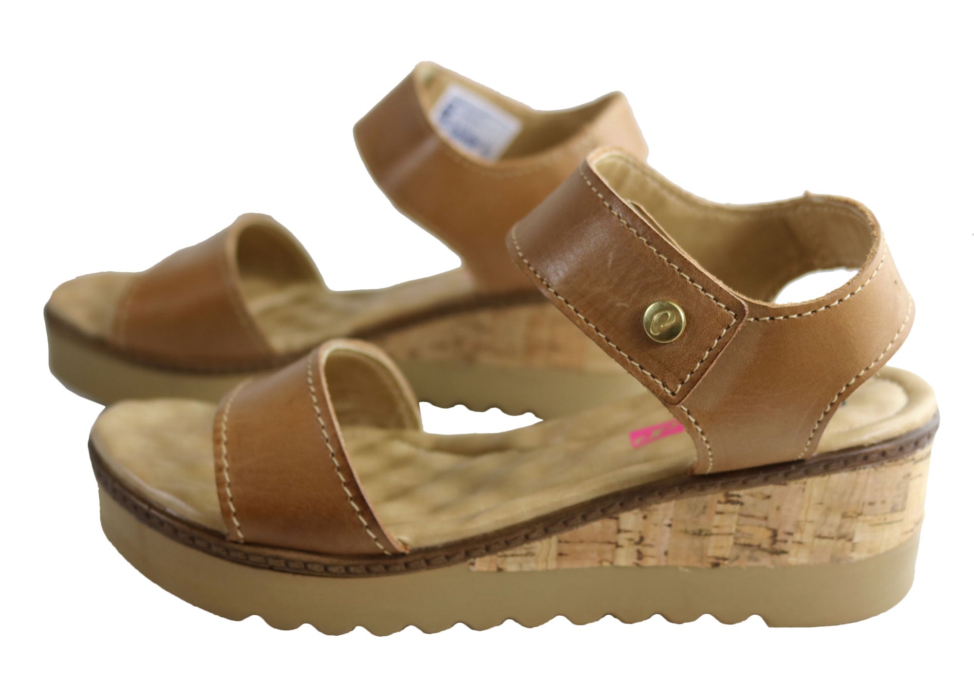 Pegada Louise Women's Comfortable Leather Wedge Sandals - Stylish Casual & Summer Walking Shoes for Beach, Vacation and Everyday Wear