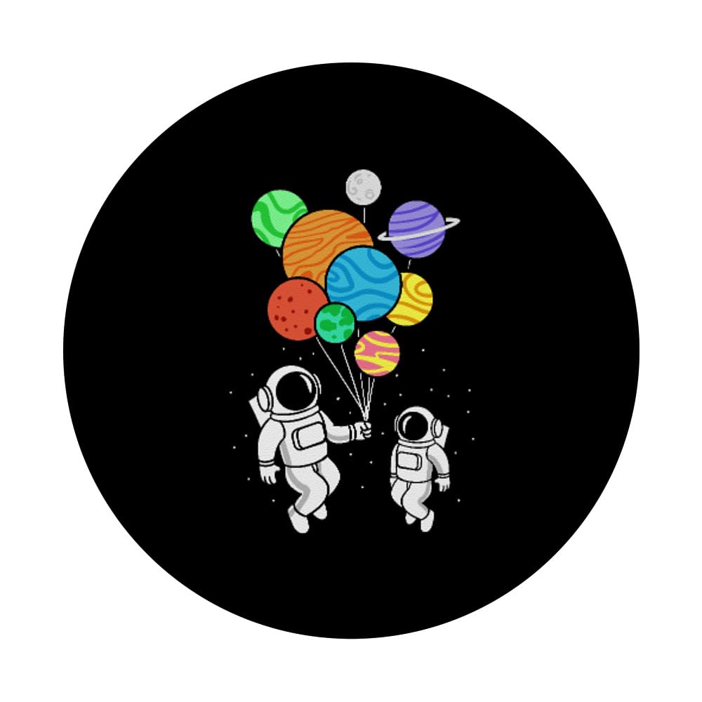 Astronaut Holding Planet Balloons Space-Themed PopSockets - Swappable Adhesive PopGrip for Phones & Tablets | Perfect Gift for Space Lovers, Sci-Fi Fans & Astronomy Enthusiasts