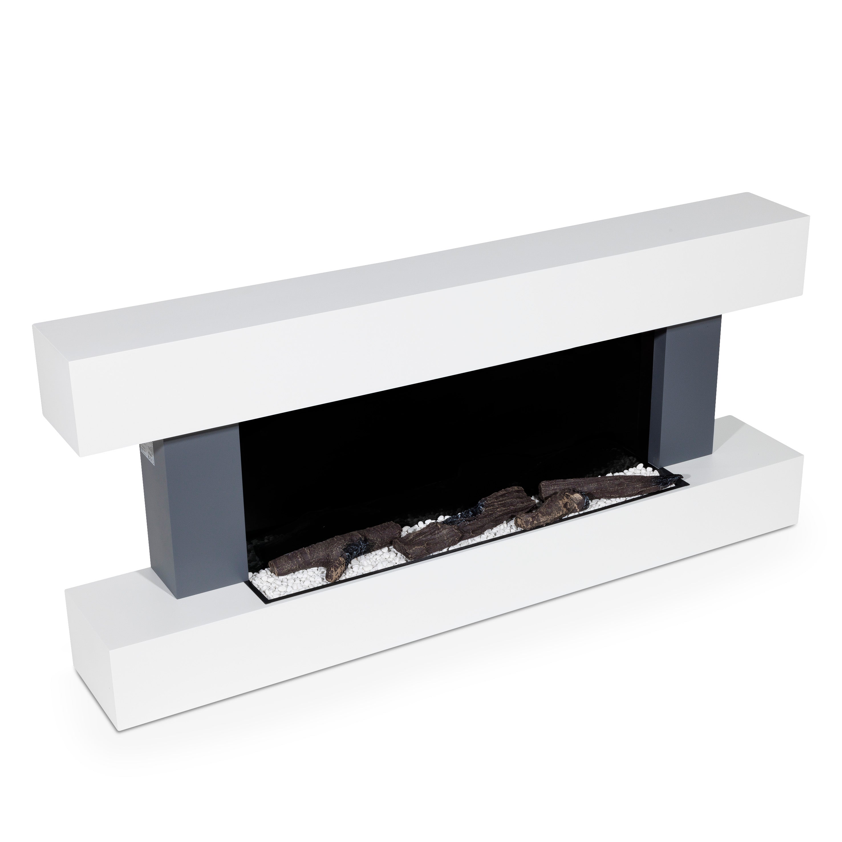 Baridi 52 Inch Electric Fireplace Wall Mounted with Realistic LED Flame Effects - Grey DH112 - Perfect for Living Room, Bedroom & Office Heating & Ambiance