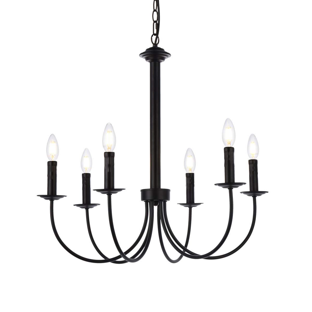Black Brielle 6-Light Modern Ceiling Pendant - Indoor Home Decor for Living Room, Dining Room & Bedroom Lighting
