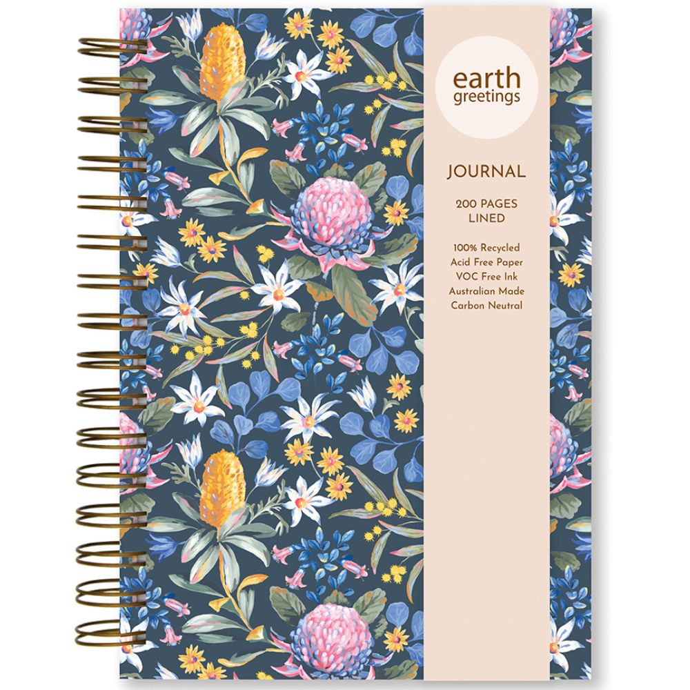 Earth Greetings A5 Lined Journal - Eco-Friendly Notebook for Writing, Sketching & Note Taking - Perfect for Bushwalking, Hiking & Outdoor Adventures