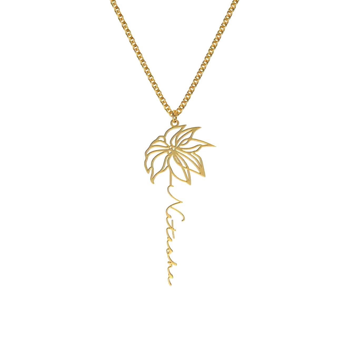 Personalized Birth Flower Necklace for Women - Custom Name Jewelry Gift for Her, Birthday, Anniversary, Mother's Day - Perfect for Everyday Wear & Special Occasions