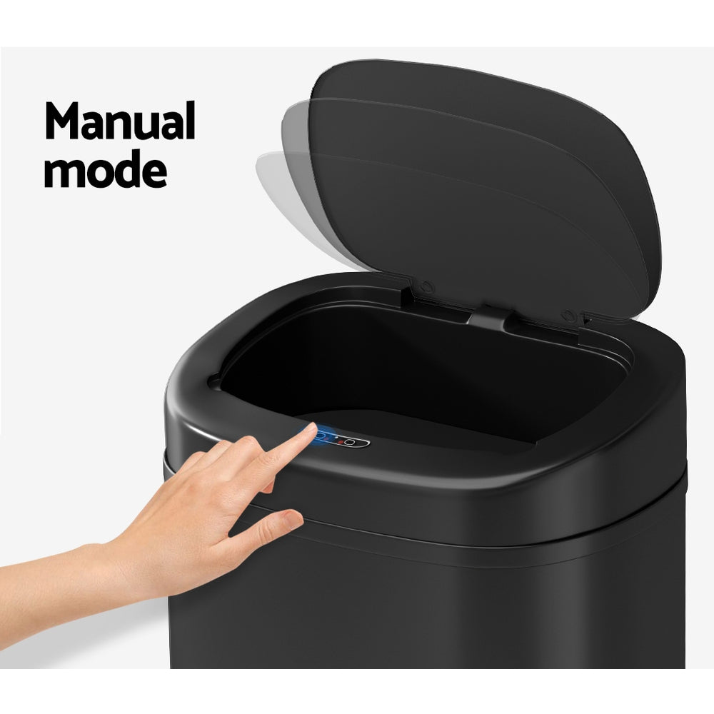 Devanti 82L Automatic Motion Sensor Trash Can - Touchless Kitchen & Bathroom Garbage Bin with Lid, Black (Ideal for Home, Office, and Commercial Use)
