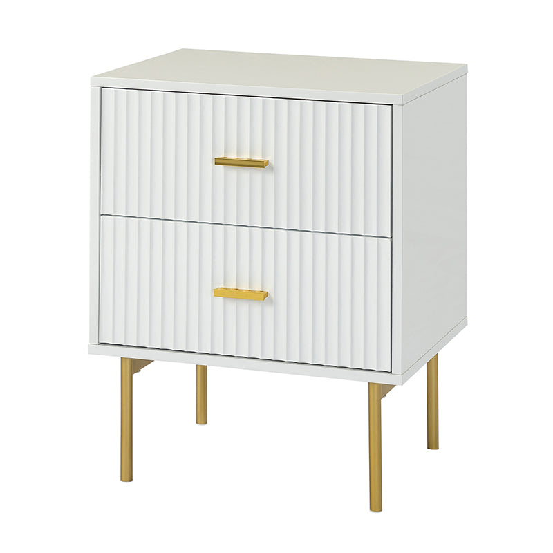 Modern Nightstand with Two Drawers - Nahuel Bedside Table with Optional Styles for Bedroom, Living Room & Guest Room - Sturdy Wooden End Table with Storage for Home Decor