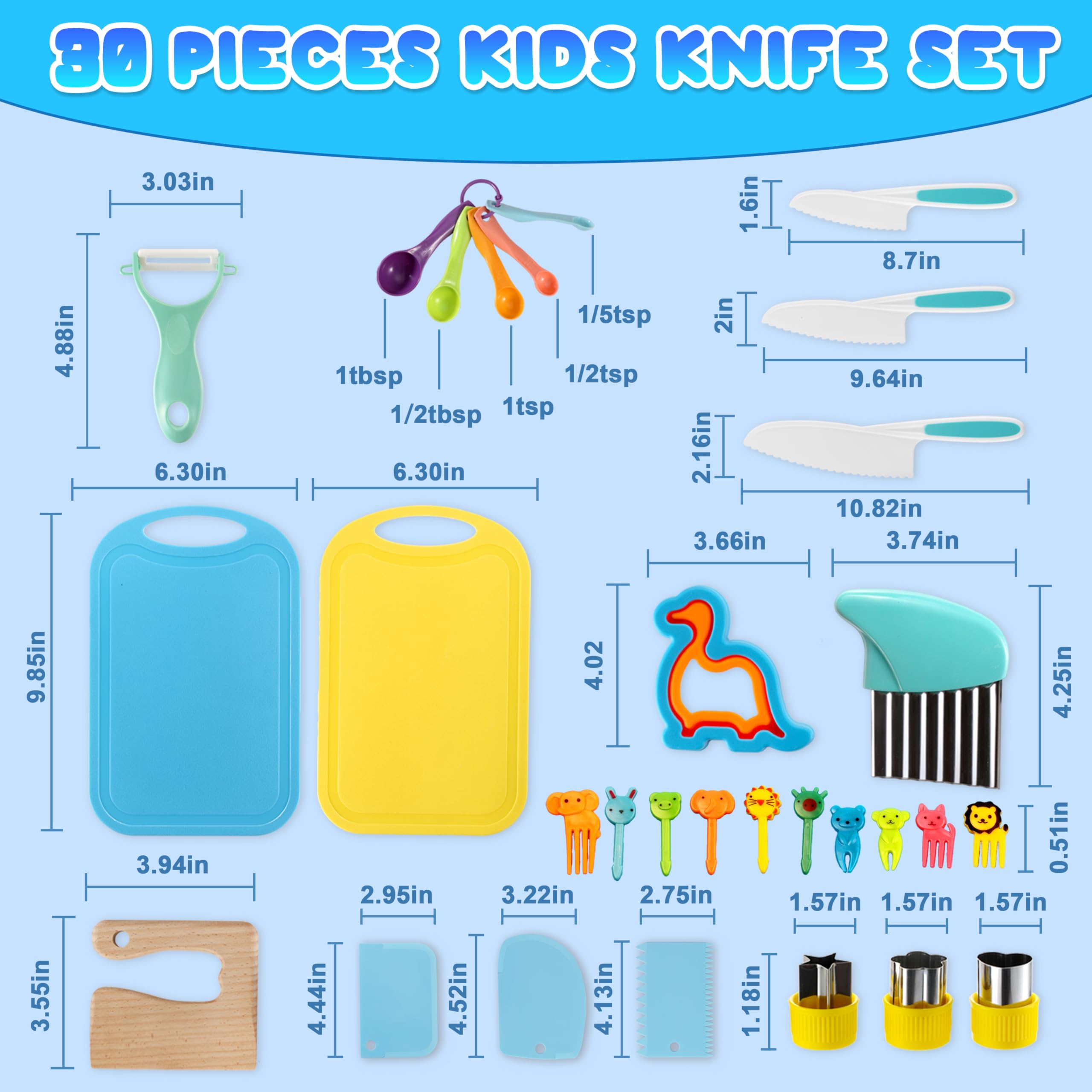 30-Piece Montessori Kids Cooking Set with Safe Knives & Crinkle Cutter - Real Cooking Utensils for Toddlers - Perfect for Early Learning, Kitchen Play & Family Cooking Activities