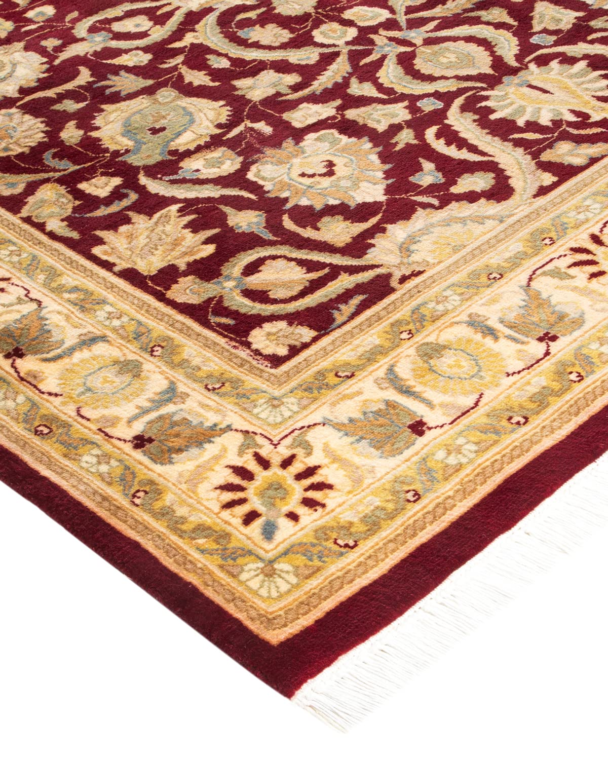 Handmade Wool Oriental Mogul Red 4x6 Area Rug - Solo Rugs One of a Kind Hand Knotted Traditional Design for Living Room, Bedroom & Home Decor