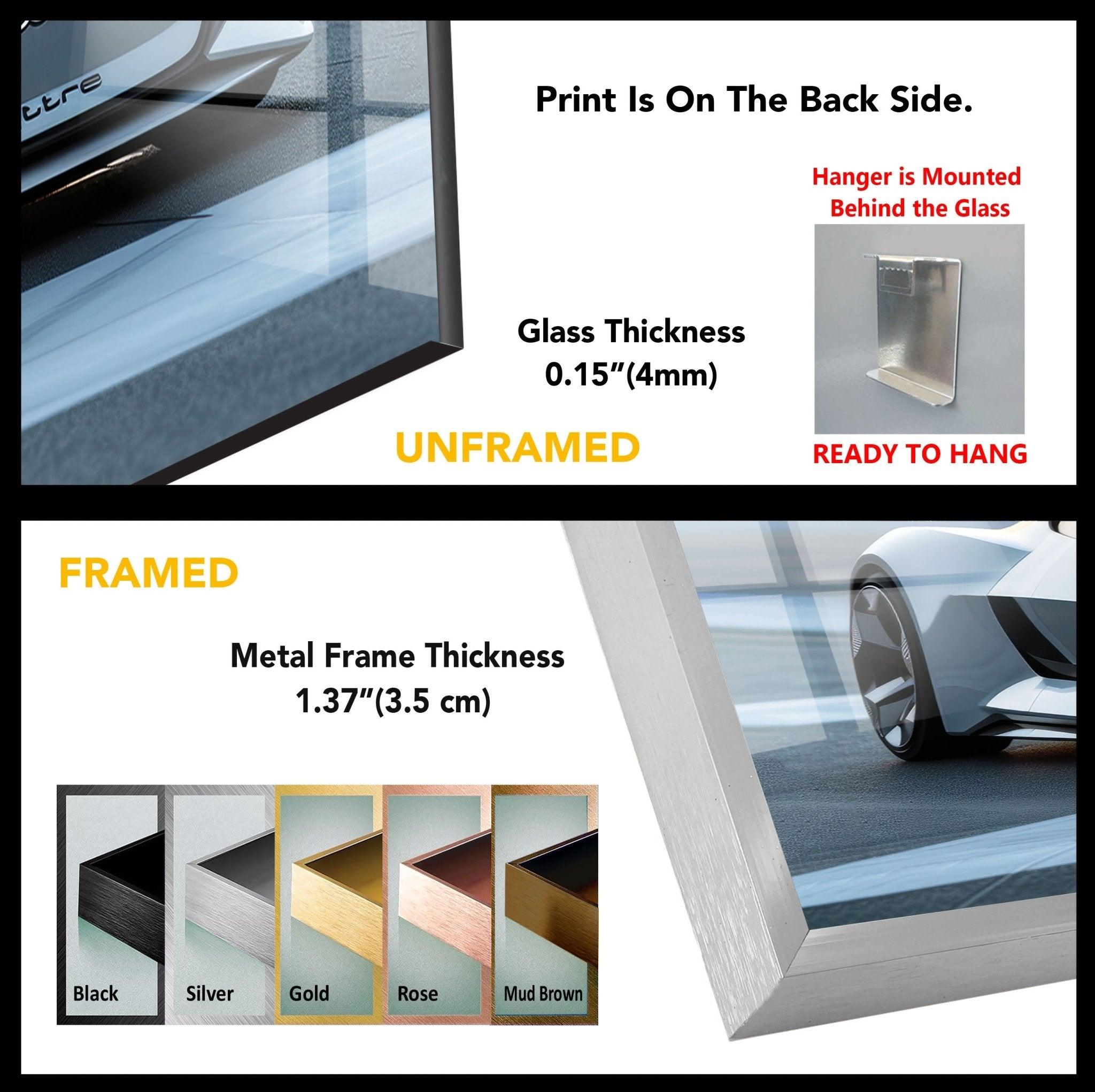 Audi Car Glass Wall Art - Premium Automotive Decor for Home & Office - Perfect for Car Enthusiasts & Gift Giving
