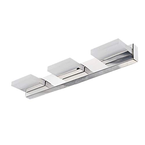 Lurrose Modern Vanity Mirror Lights - 3-Light Crystal LED Bathroom Mirror Lamp for Makeup, Dressing & Shaving - Stainless Steel Wall Decor (Silver) - Perfect for Bedroom, Bathroom & Salon Lighting