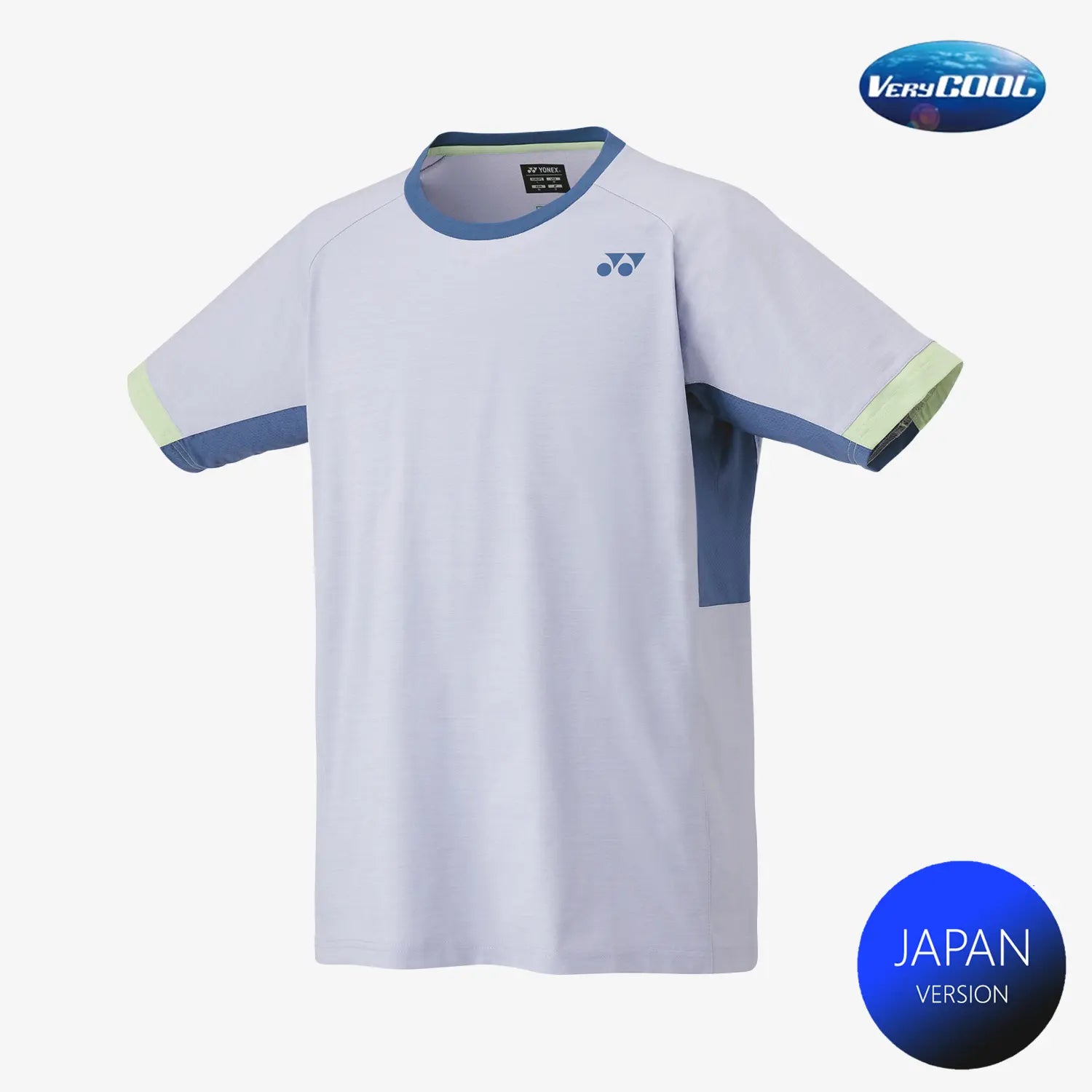 Yonex Men's Breathable Crew Neck Tennis Shirt - Lightweight Quick-Dry Sports Tee for Running & Gym Workouts (Mist Blue, Medium) - Perfect for Tennis, Training & Casual Wear