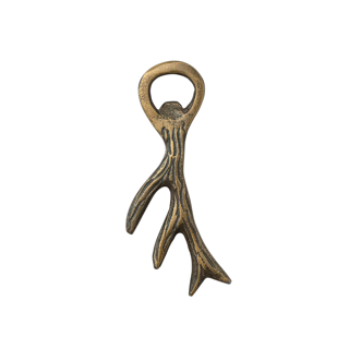 Vintage Gold Aluminum Antler Bottle Opener - Rustic Beer & Wine Bottle Opener for Bars, Parties, Camping & Outdoor Adventures