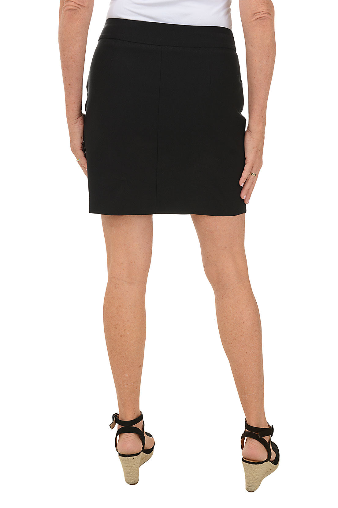 Stylish Petite Curved Tulip Hem Pull-On Skort for Women - Comfortable Stretch Waist Skirt Shorts Hybrid - Perfect for Golf, Tennis, Work & Casual Outings