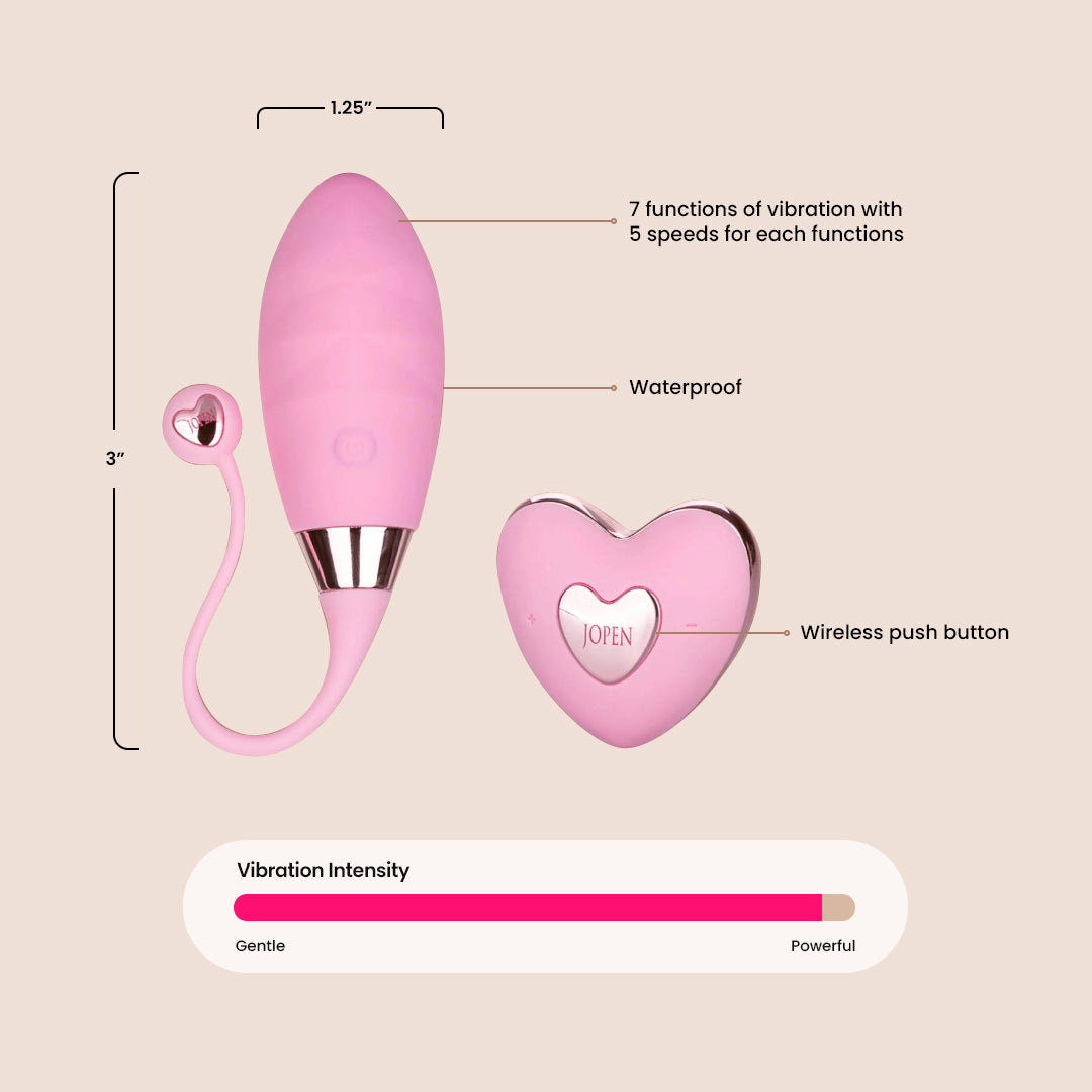 Jopen Amour™ Remote Bullet Vibrator - Textured Silicone Egg Massager with Wireless Remote Control for Couples Play & Solo Pleasure - Perfect for Bedroom Fun, Travel & Discreet Stimulation