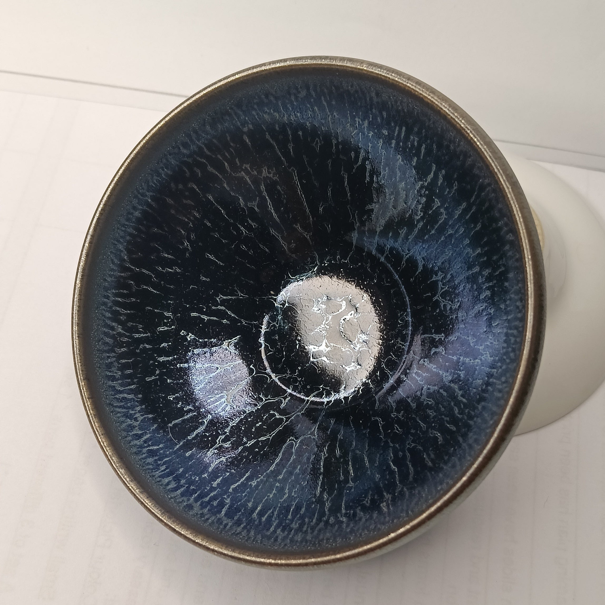 Premium Jianzhan (Tenmoku) Tea Bowls - Handcrafted Jian Ware Ceramic Cups with Azure Dragon Scales - Authentic Chinese Tea Drinking Set for Matcha, Sencha & Gongfu Tea Ceremony - Perfect Gift for Tea Lovers & Zen Meditation