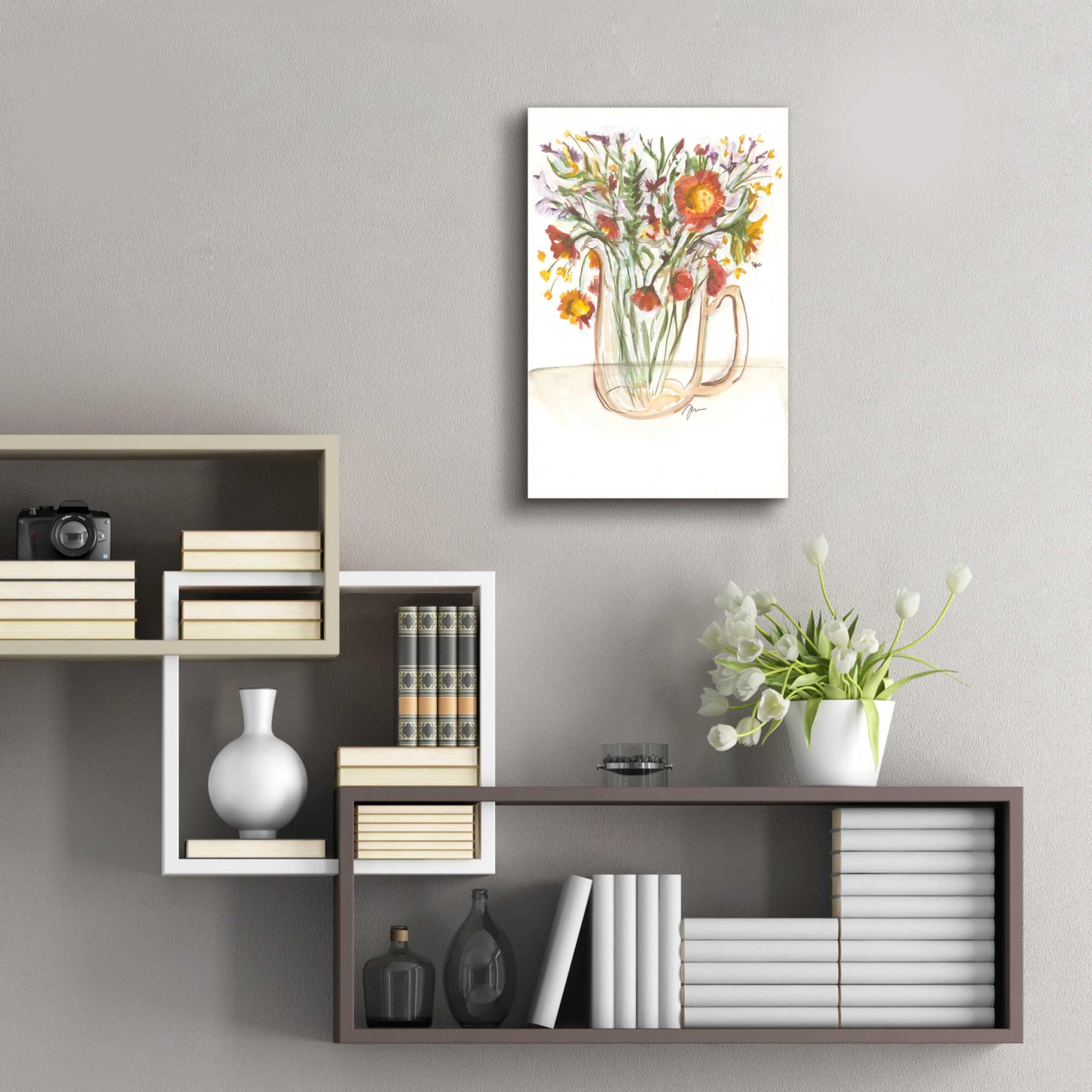 Buttermilk Farm Florals Acrylic Glass Wall Art by Jessica Mingo - 16x24 Inches Modern Farmhouse Painting for Living Room, Bedroom & Office Decor