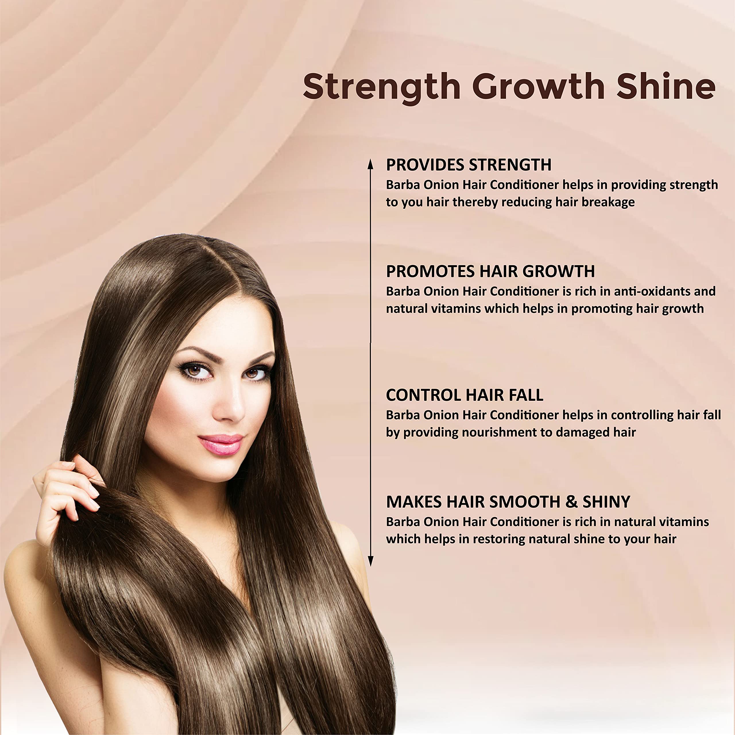 Barba Red Onion Hair Conditioner 300ml - Strengthens, Softens & Restores Shine for Women & Men - Ideal for Damaged, Dry & Frizzy Hair Care at Home or Salon