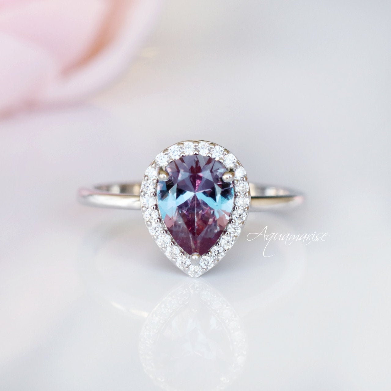 Camila Alexandrite Ring Sterling Silver – Elegant Birthstone Jewelry for Women, Perfect for Gifts, Anniversaries & Special Occasions