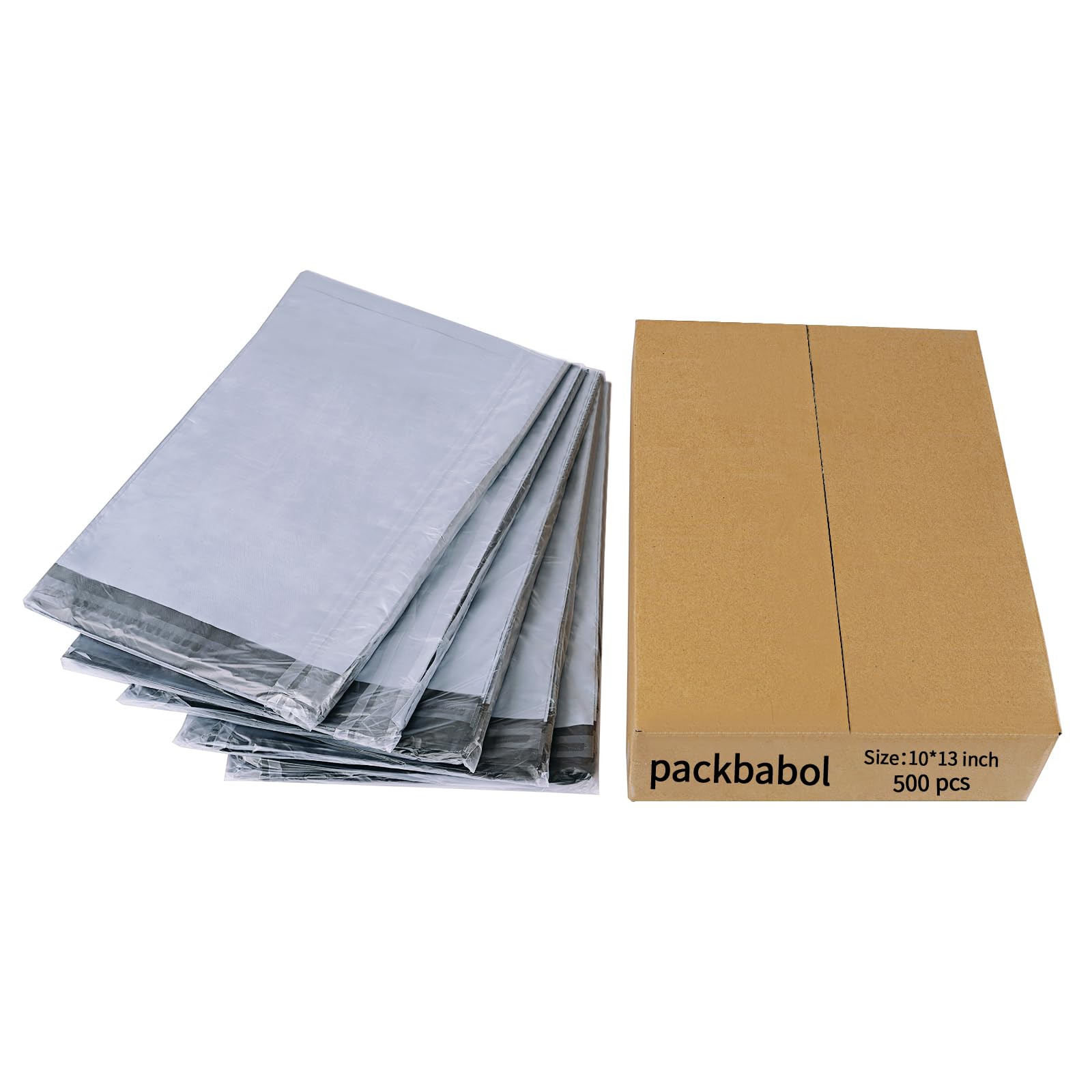 Packbabol 10x13 Inch Poly Mailers - 500 Pack of Strong, Waterproof, Tear-Proof Self-Sealing Shipping Envelopes | Perfect for Ecommerce, Amazon FBA & Small Business Shipping