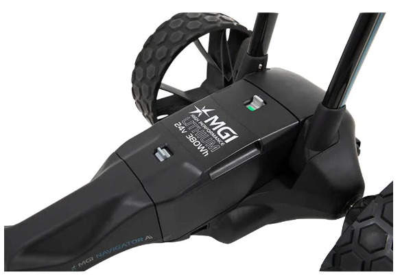 MGI Ai Navigator GPS+ Electric Golf Push Cart - Smart GPS Golf Caddy with Remote Control for Easy Course Navigation | Perfect for Golfers & Tournaments