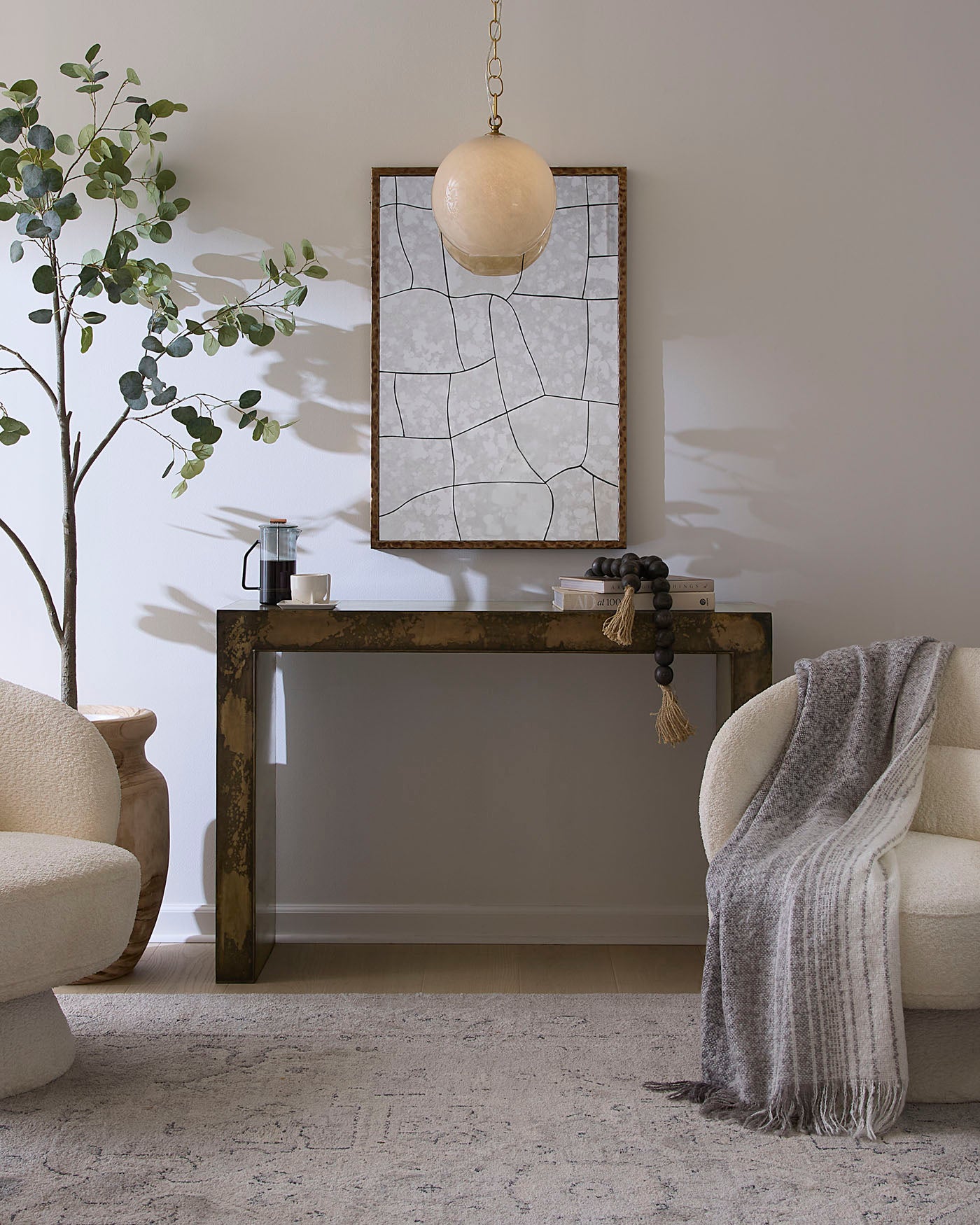 Charlemagne Console Table - Elegant Entryway Table with Wooden Frame & Marble Top - Perfect for Hallway, Living Room & Home Decor