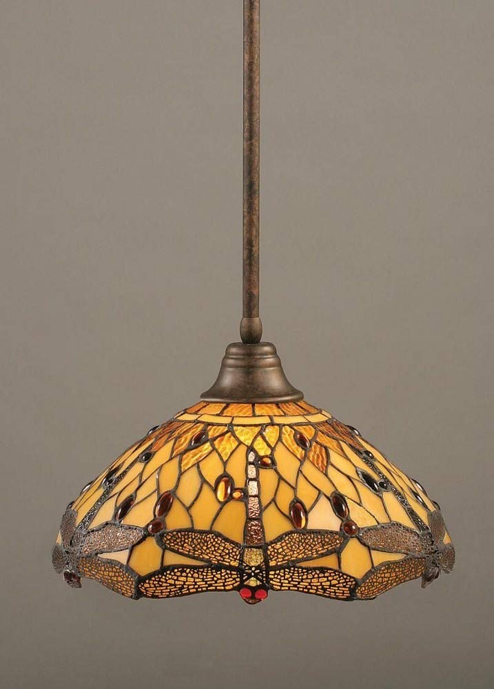 Toltec Lighting 1-Light Bronze Pendant Light Fixture (26-BRZ-946) - Perfect for Kitchen Island, Dining Room, or Entryway Lighting