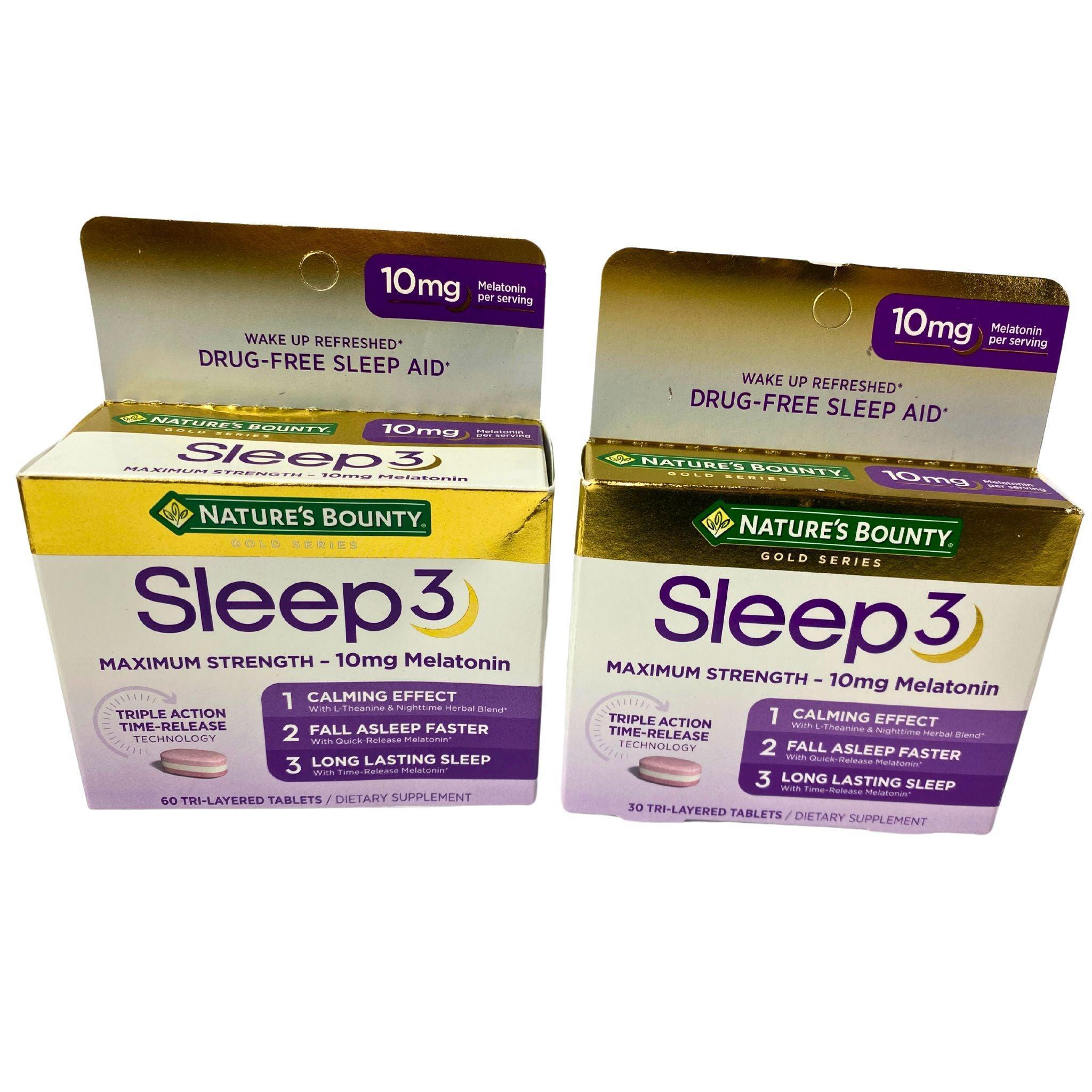 Nature's Bounty Gold Series Maximum Strength 10mg Melatonin (20 Count) - Fast-Acting Sleep Aid for Adults, Helps Fall Asleep Faster & Improve Sleep Quality - Perfect for Jet Lag, Shift Work & Occasional Sleeplessness
