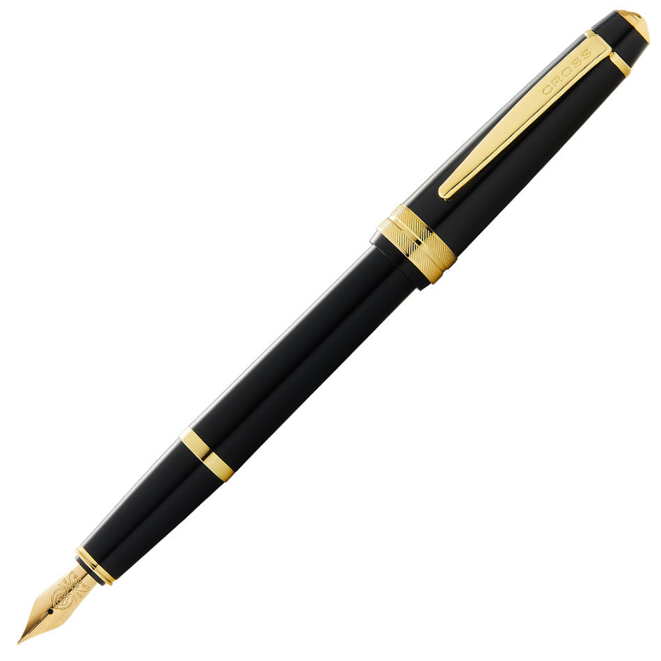 Cross Bailey Light Fountain Pen - Black with Gold Trim - Premium Writing Instrument for Calligraphy, Journaling & Office Use