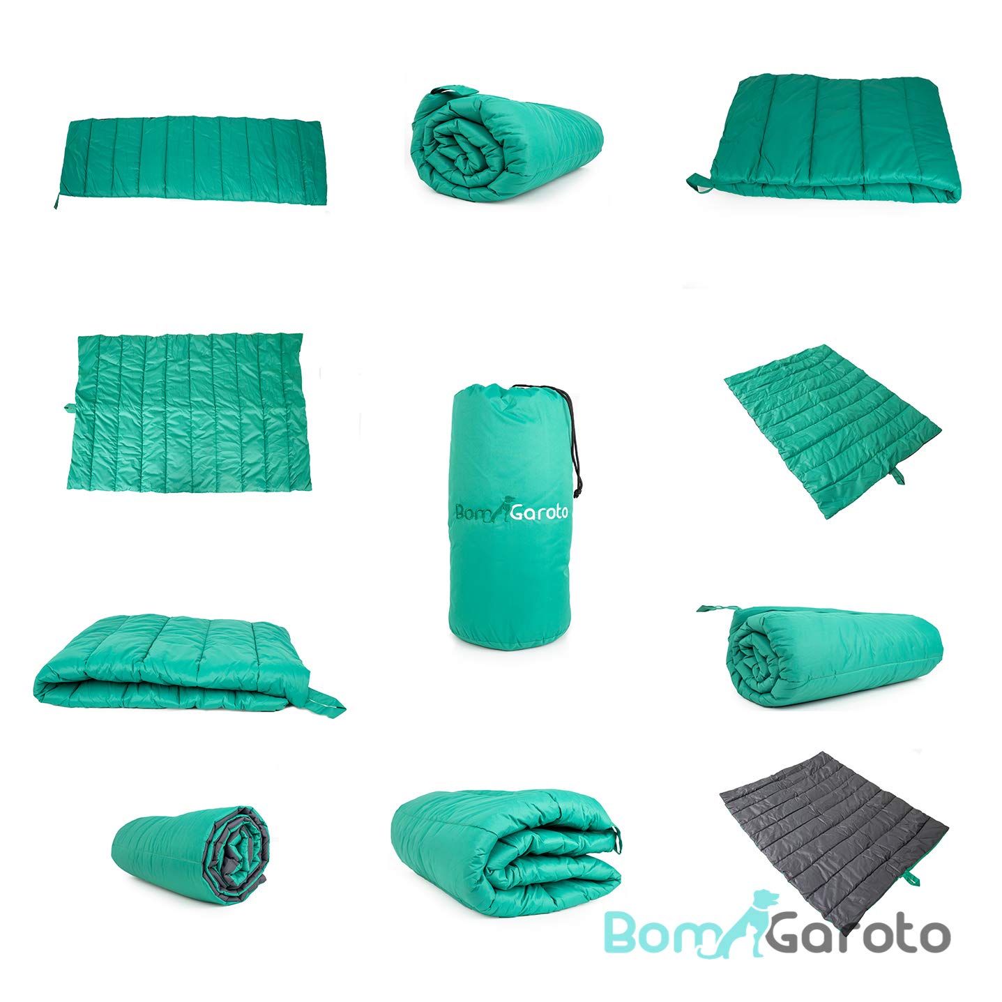 Bom Garoto Waterproof Portable Pet Mat - 46.5 x 33 Inch Dog Bed & Cat Mat for Crate, Cage, Travel, Camping | Soft Washable Pet Bed for Small, Medium & Large Dogs with Carry Storage Bag | Perfect for Home, Car, Outdoor & Fireplace Use