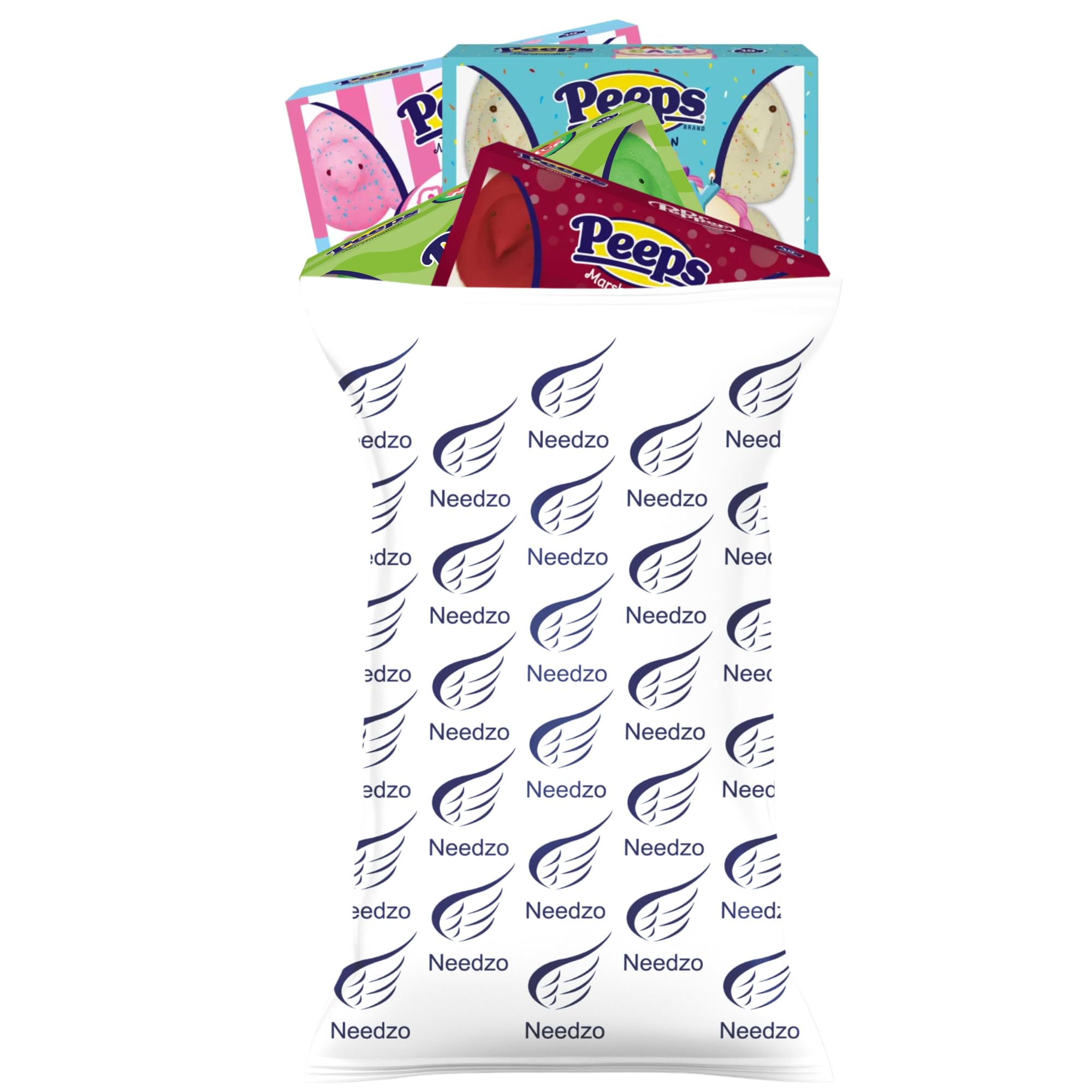 Needzo Easter Marshmallow Candy Variety Pack - 10 Count Cotton Candy, Dr. Pepper, Fruit Punch, Party Cake & Sour Watermelon Flavors - 3oz Bags (Pack of 5) - Perfect for Easter Baskets, Party Favors & Holiday Treats