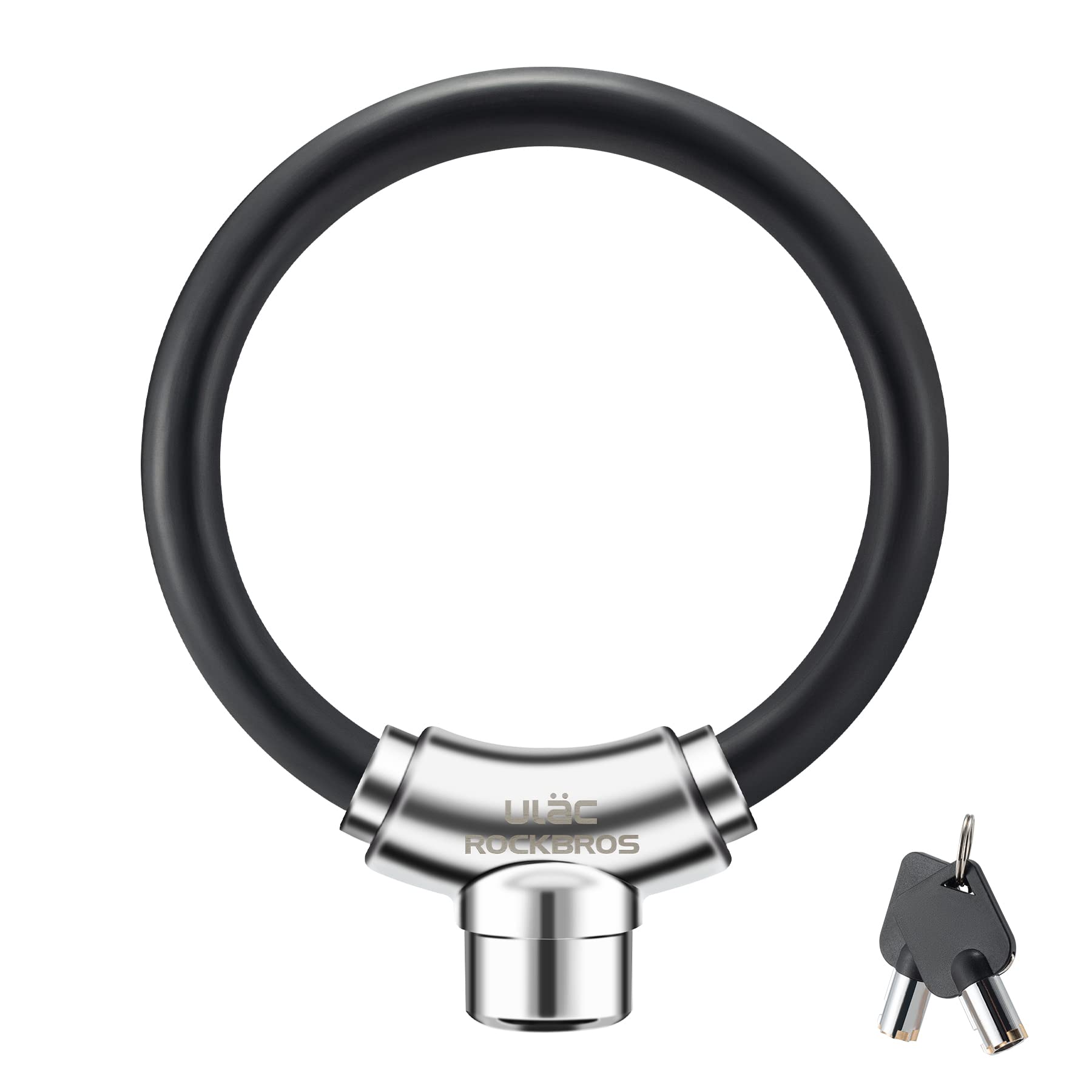 ROCKBROS Portable Bike Cable Lock - Anti-Theft Bicycle Security Lock with 2 Keys for Road & Mountain Bikes | Ideal for Commuting, Cycling & Outdoor Adventures
