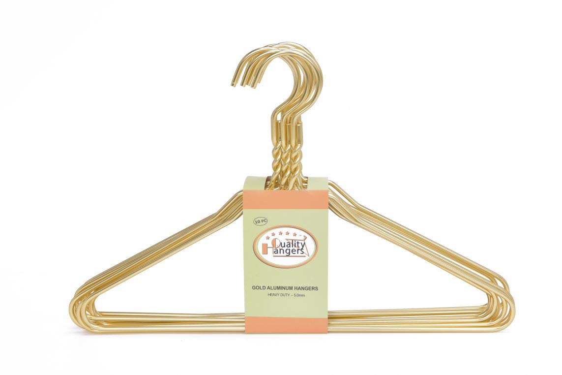Premium 100-Pack Gold Aluminum Suit Hangers - Heavy Duty Metal Coat Hangers for Closet Organization, Luxury Garment Care & Retail Display (Gold Finish) - Perfect for Home, Hotel, Boutique & Commercial Use