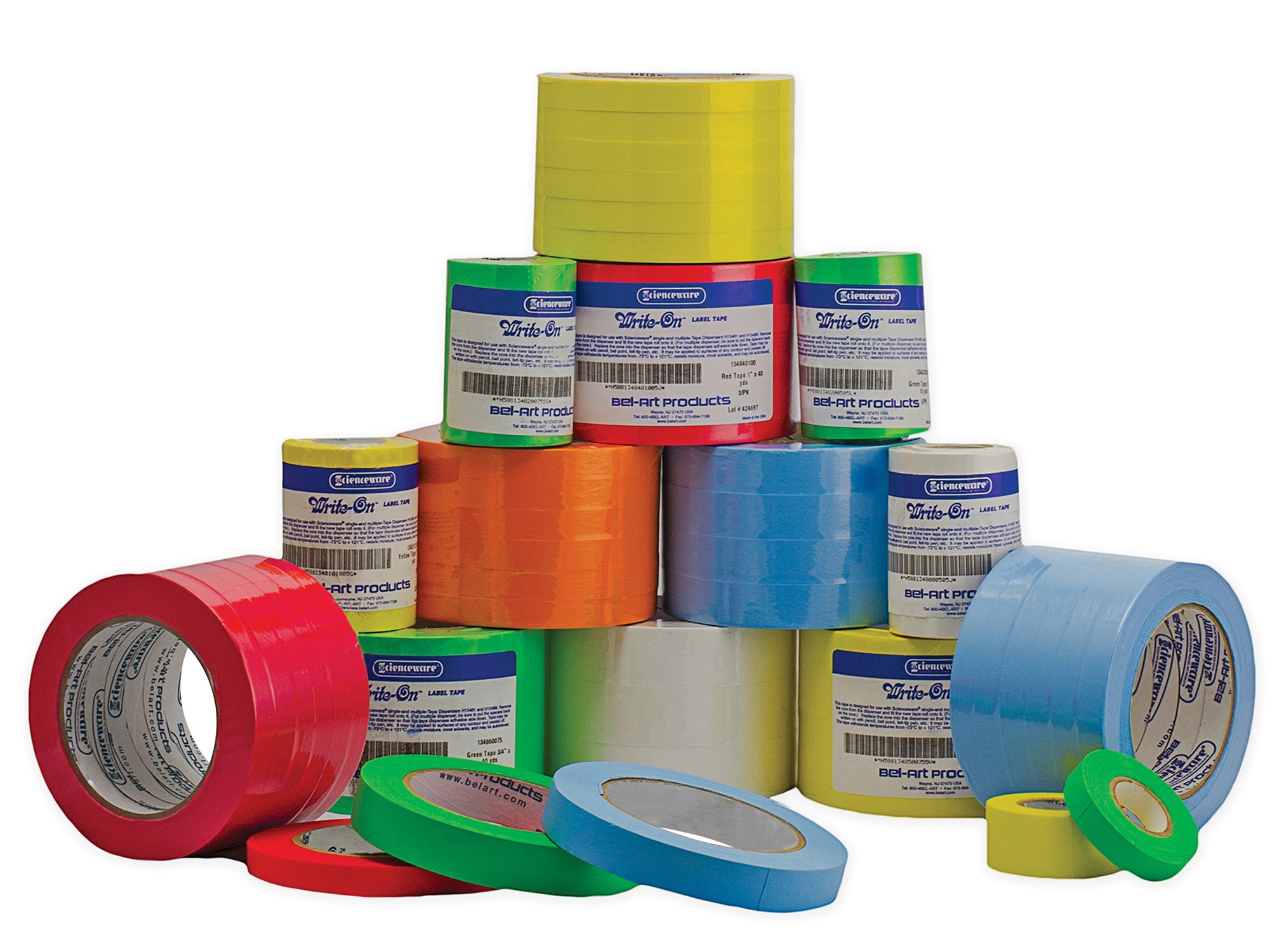 SP Bel-Art Write-On Red Label Tape - 1 Inch Width, 40 Yard Length, 3 Inch Core (Pack of 3) | Laboratory, Medical & Industrial Labeling Solution | F13484-0100