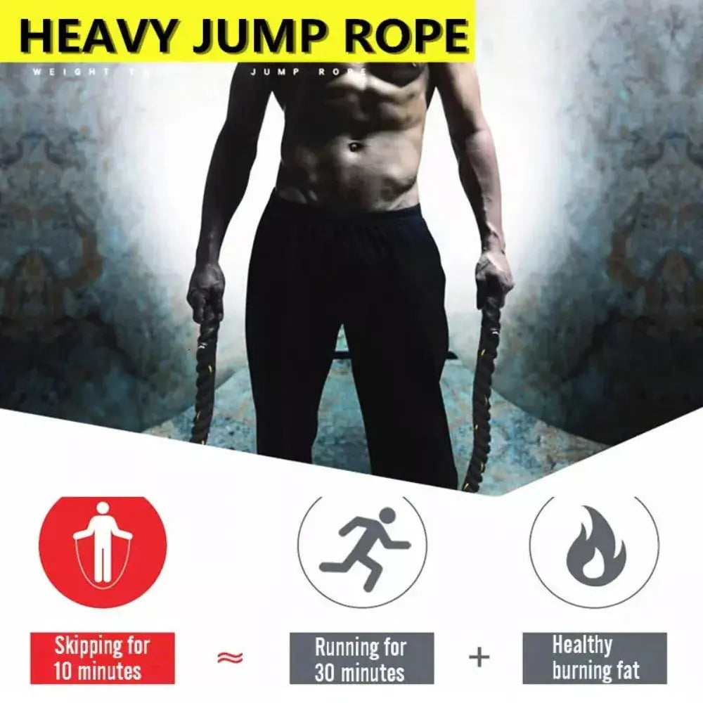 Premium Heavy Jump Rope for Weighted Workouts - Professional Calisthenics & CrossFit Training Equipment - Perfect for Home Gym, Boxing, and Cardio Fitness