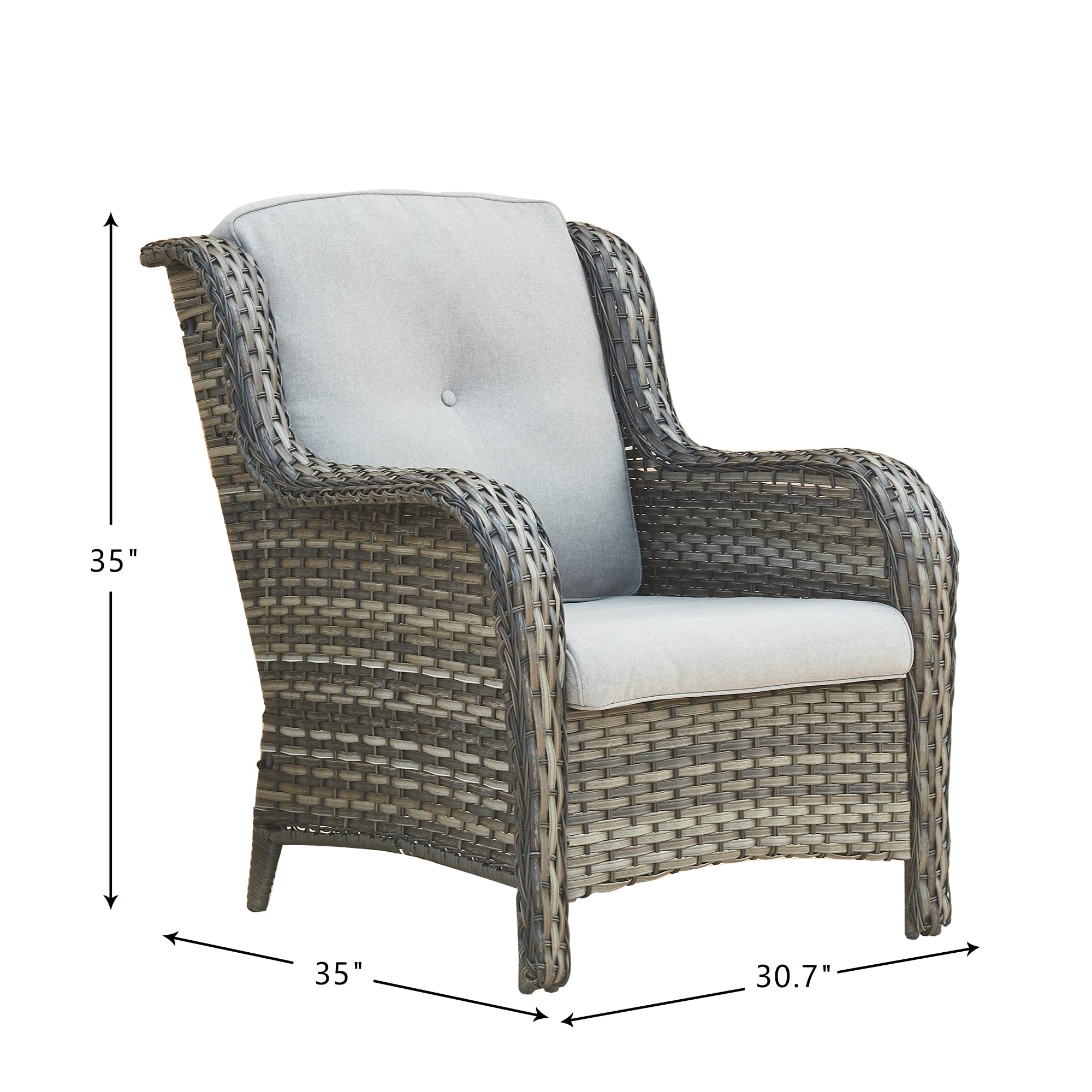 **Outdoor Wicker Patio Chairs - Rattan Dining Chairs with High Back & Deep Seating for Porch, Garden, or Poolside (Mixed Grey/Grey) - Perfect for Relaxing, Entertaining, and Outdoor Dining**
