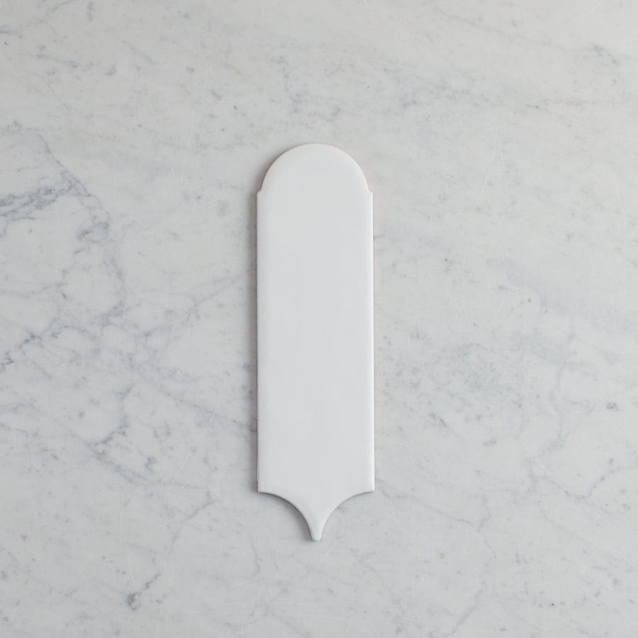 Fitzroy Gloss White Feather Tile - Premium Ceramic Wall & Floor Tile for Bathroom, Kitchen, and Backsplash - Elegant Home Decor & Renovation Solution