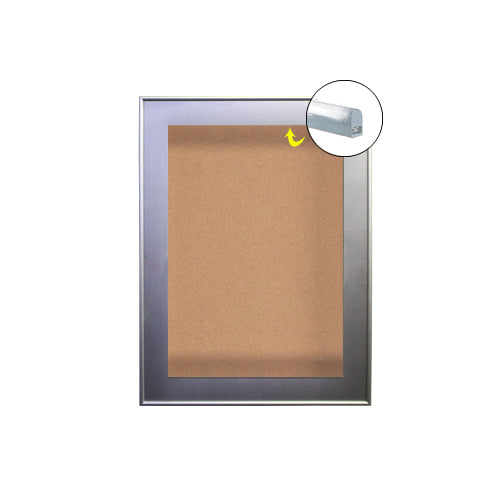30 x 40 Inch SwingFrame Designer Shadow Box Display Case - 4 Inch Deep with Cork Board & LED Light - Metal Framed Wall Art Display for Home Decor, Office or Retail Store Showcase