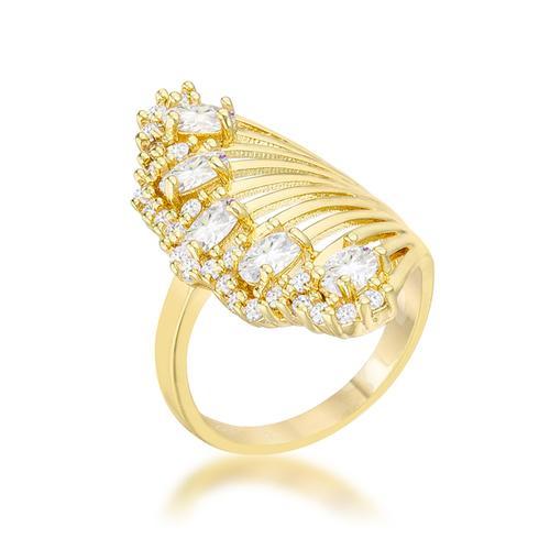 2.15ct Natalie CZ Cocktail Ring in 14k Gold - Elegant Statement Jewelry for Parties, Weddings & Special Occasions
