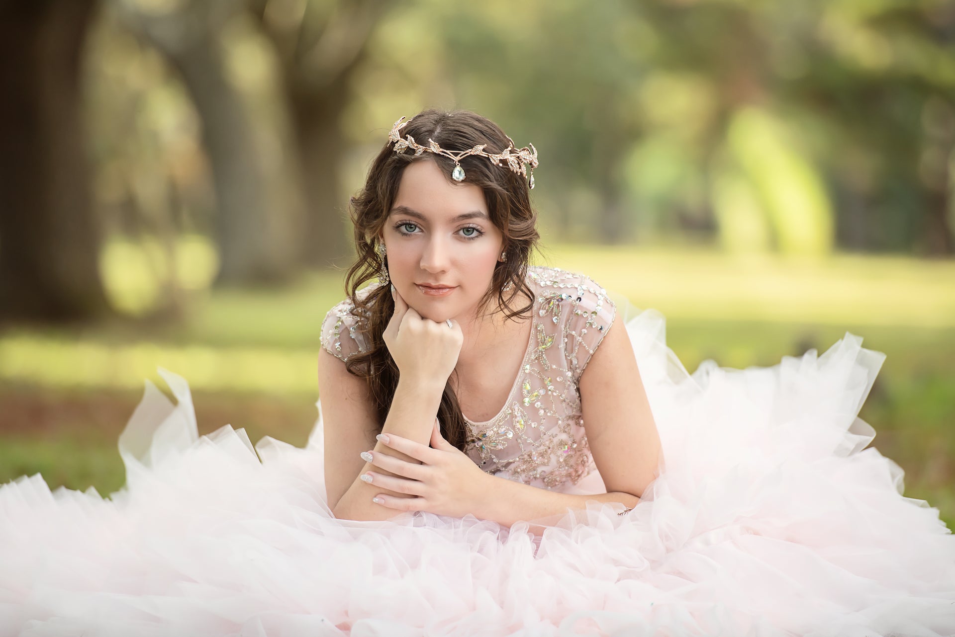 Rose Gold Waterdrop Tiara for Women - Pixie Princess Crown for Weddings, Prom, Cosplay & Fantasy Events