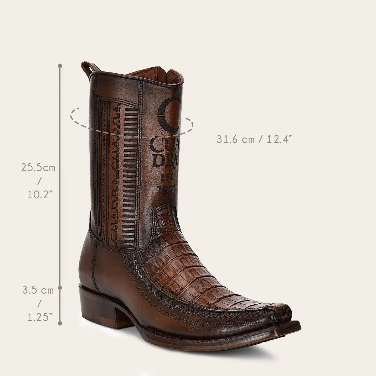 Cuadra Brown Dress Cowboy Fuscus Zip Ankle Boots for Men - Stylish Western Boots for Casual Wear & Country Events