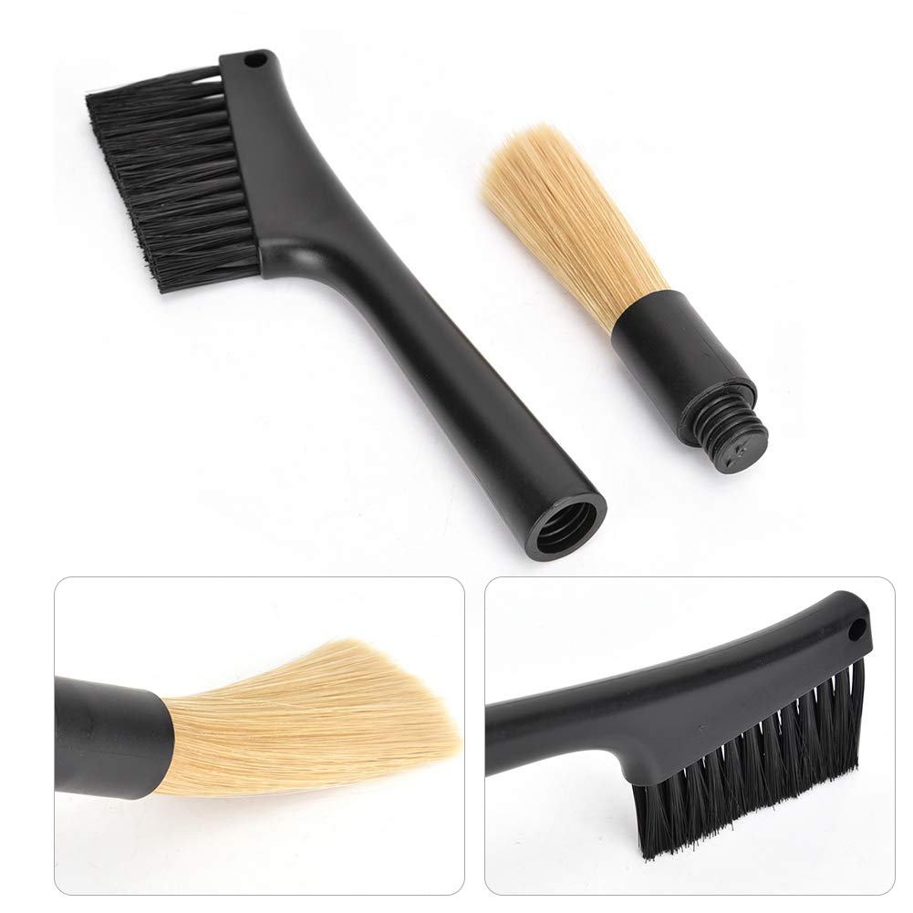 Premium Coffee Grinder Cleaning Brush - Dual Head Design with 26.5cm Long Handle for Espresso Machines & Burr Grinders - Perfect for Home Baristas & Coffee Shops (Ideal for Cleaning Hard-to-Reach Grinder Parts)