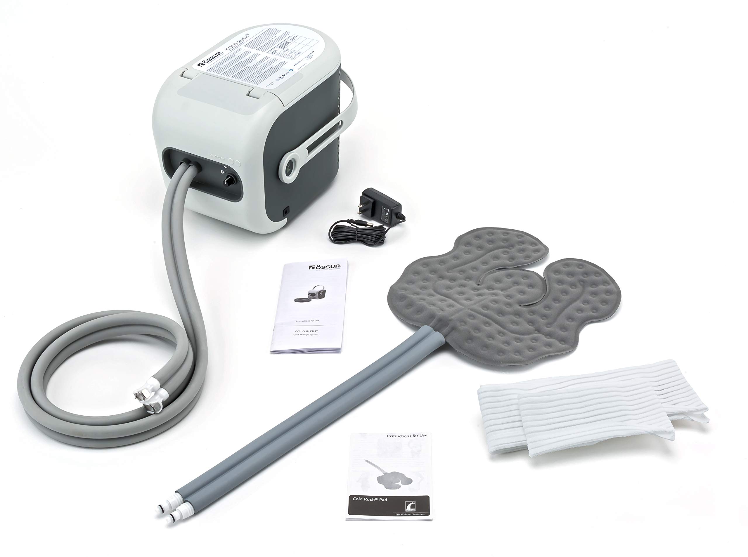 Ossur Cold Rush Therapy Machine System with Universal Pad - Ergonomic Ice Machine for Knee, Shoulder & Joint Pain Relief - Adjustable Cold Therapy Unit with Quiet, Lightweight Cooling Pad & Powerful Cryotherapy Pump - Ideal for Post-Surgery Recovery, Sports Injuries & Arthritis Pain Management