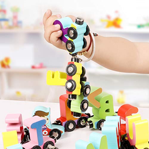 Wooden Magnetic Alphabet & Number Train Set for Kids – Early Learning Educational Toy for Toddlers | Perfect for Preschool Playtime & Montessori Activities